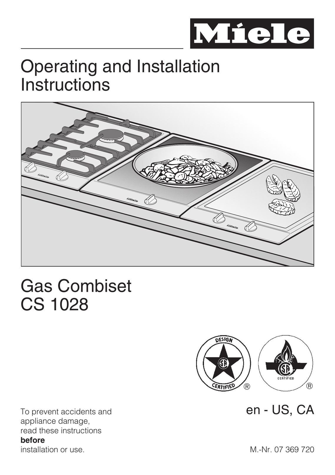 Miele CS 1028 Burner User Manual