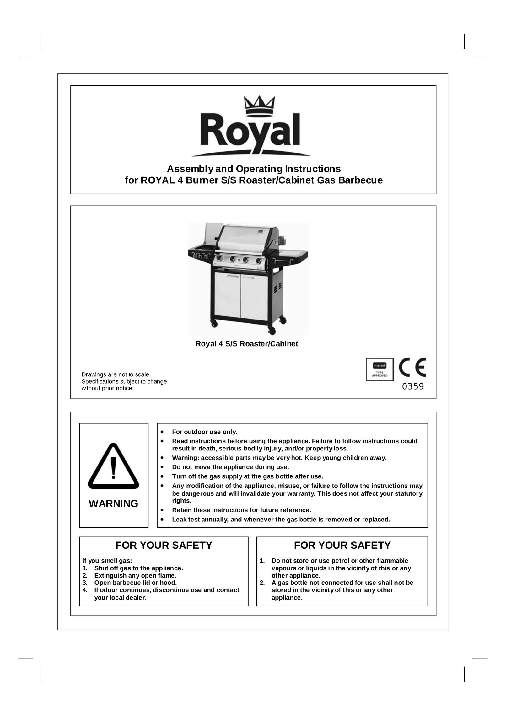 Royal Leisure 359 Burner User Manual