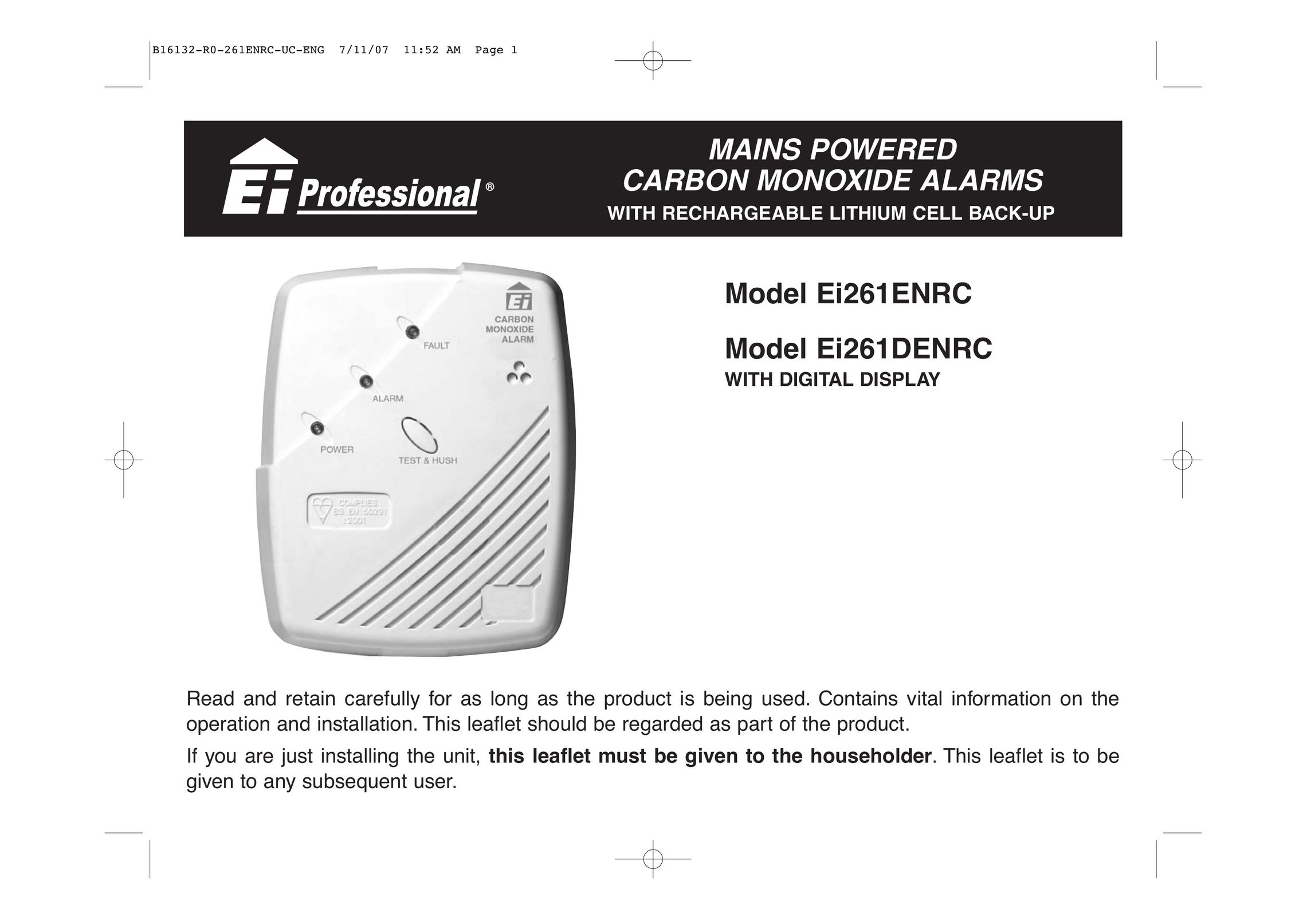 Aico Ei261DENRC Carbon Monoxide Alarm User Manual