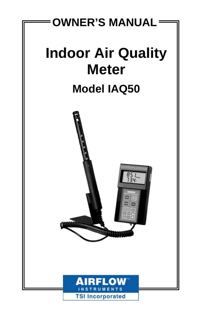 Airflow Systems IAQ50 Carbon Monoxide Alarm User Manual