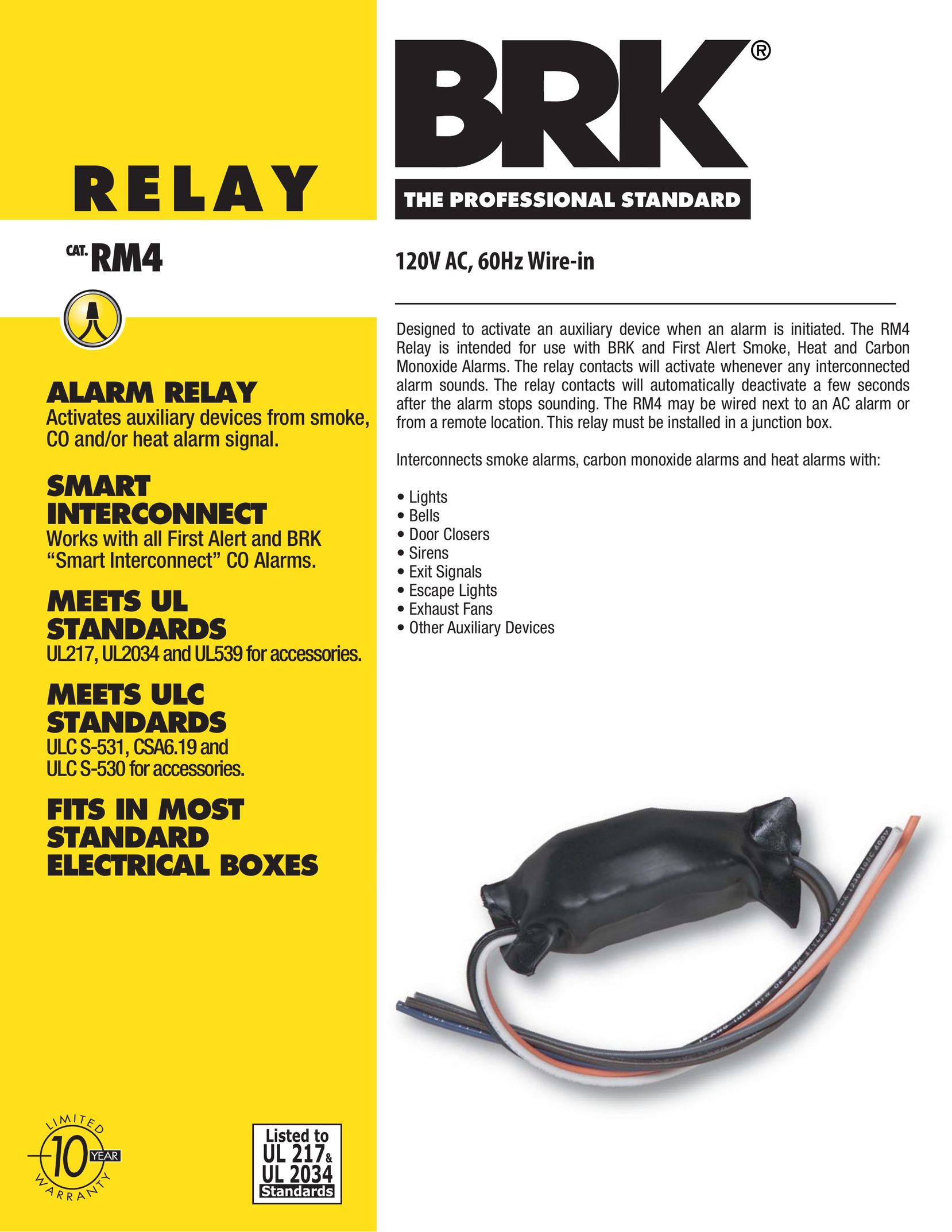 BRK electronic UL 2034 Carbon Monoxide Alarm User Manual