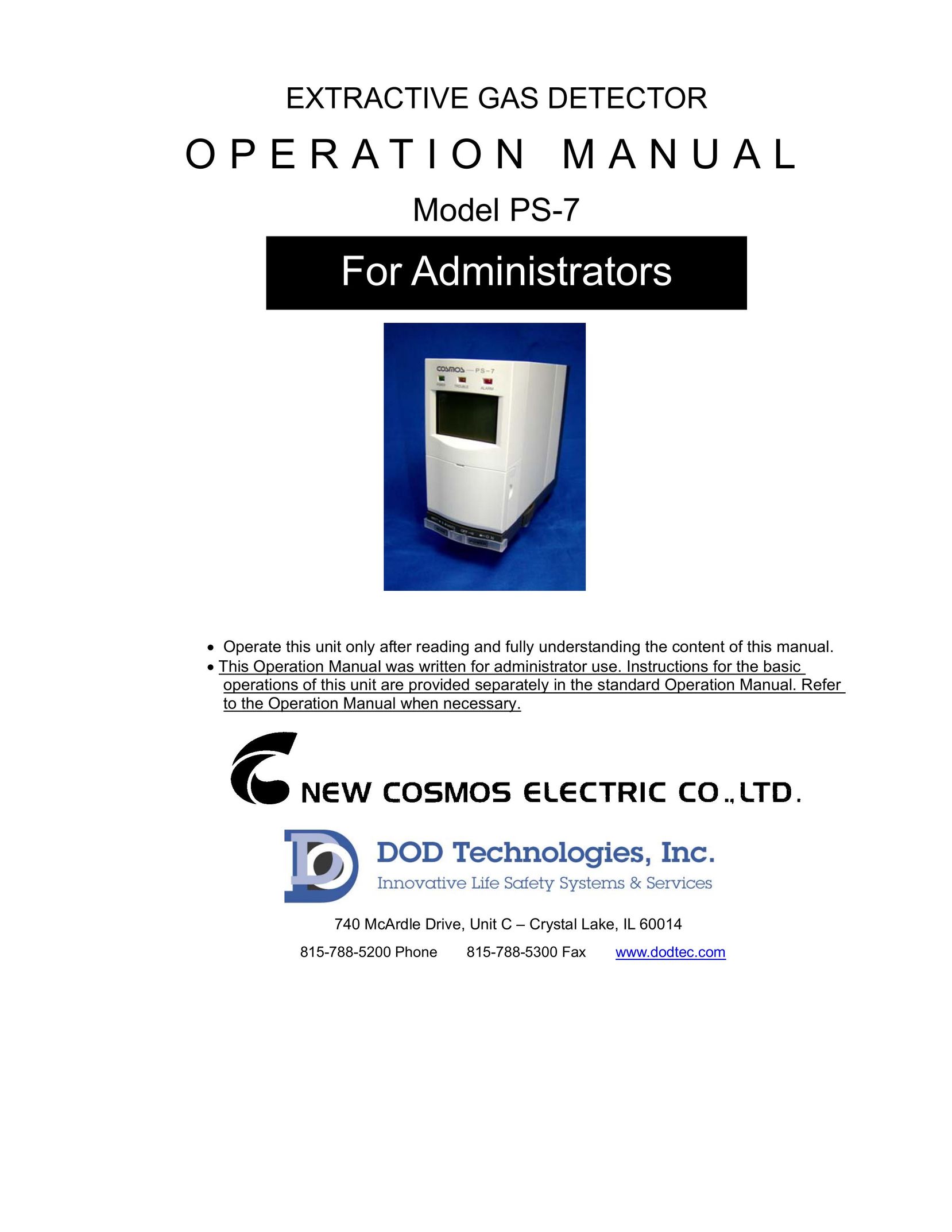 DOD PS-7 Carbon Monoxide Alarm User Manual