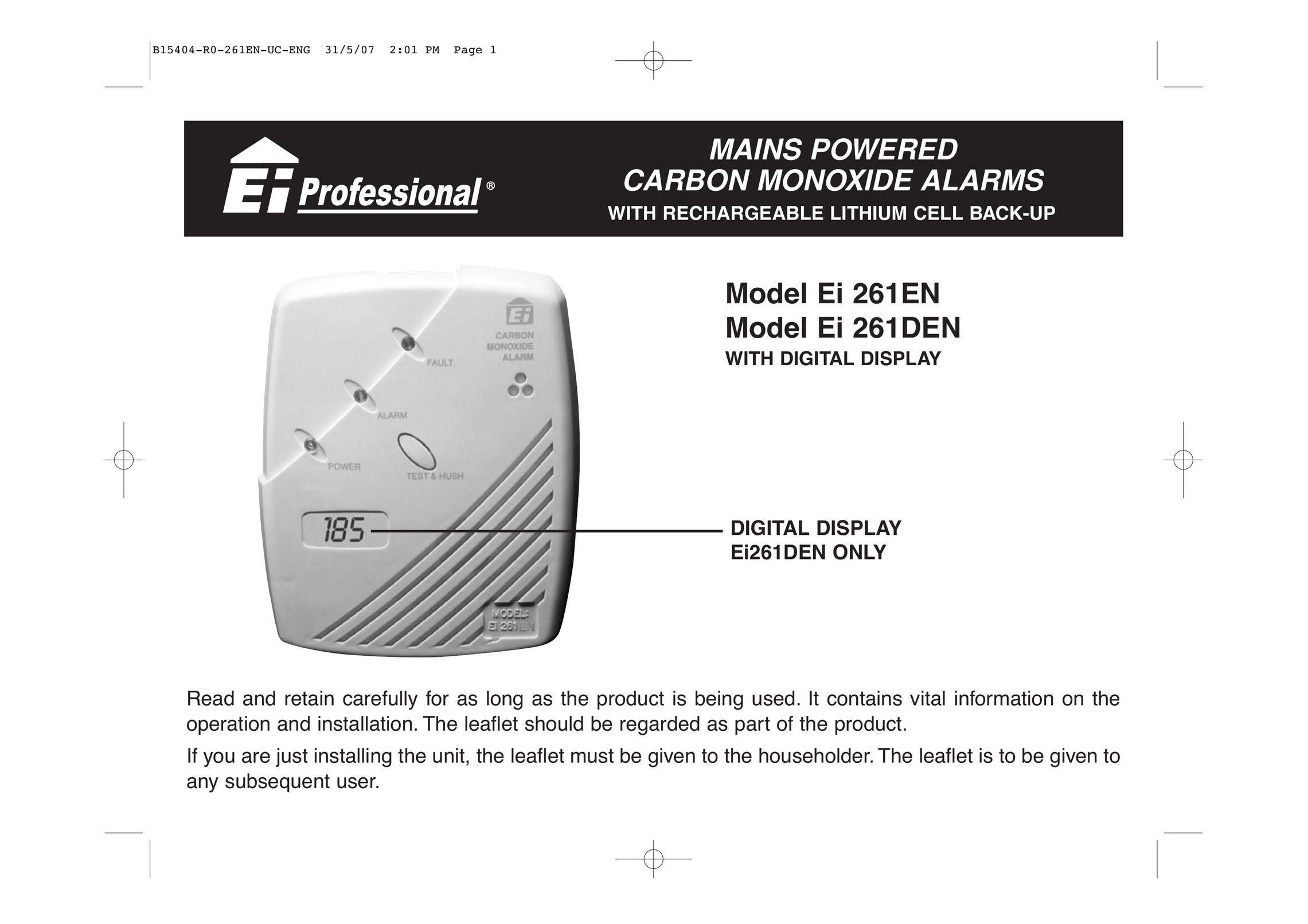Ei Electronics Ei 261EN Carbon Monoxide Alarm User Manual
