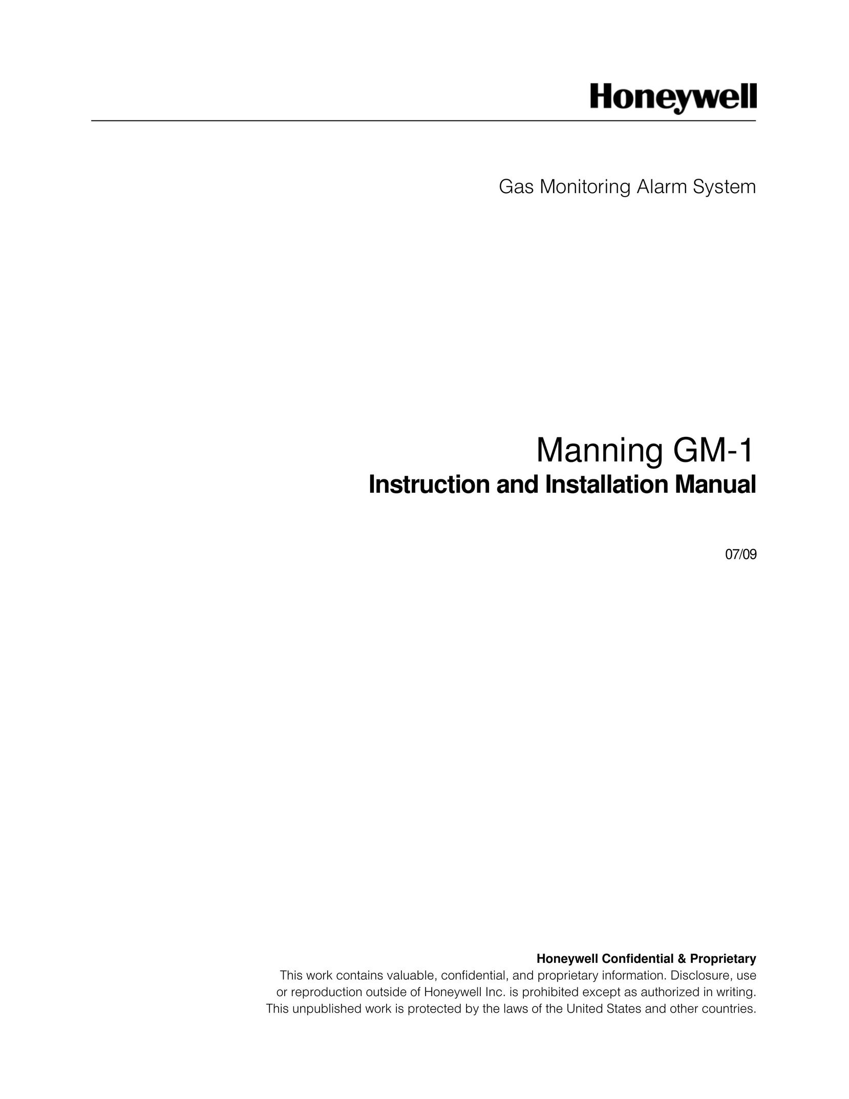 Honeywell GM-1 Carbon Monoxide Alarm User Manual