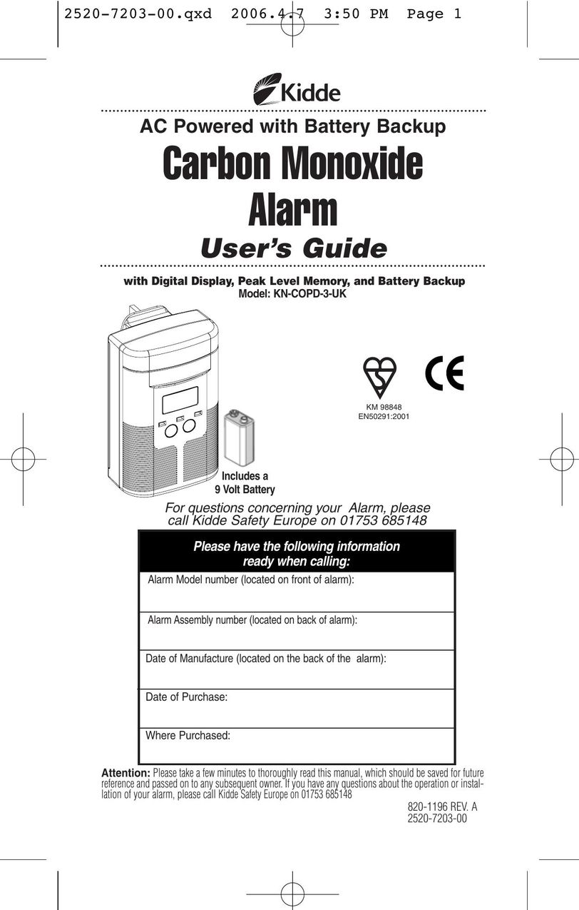 Kidde KN-COPD-3-UK Carbon Monoxide Alarm User Manual