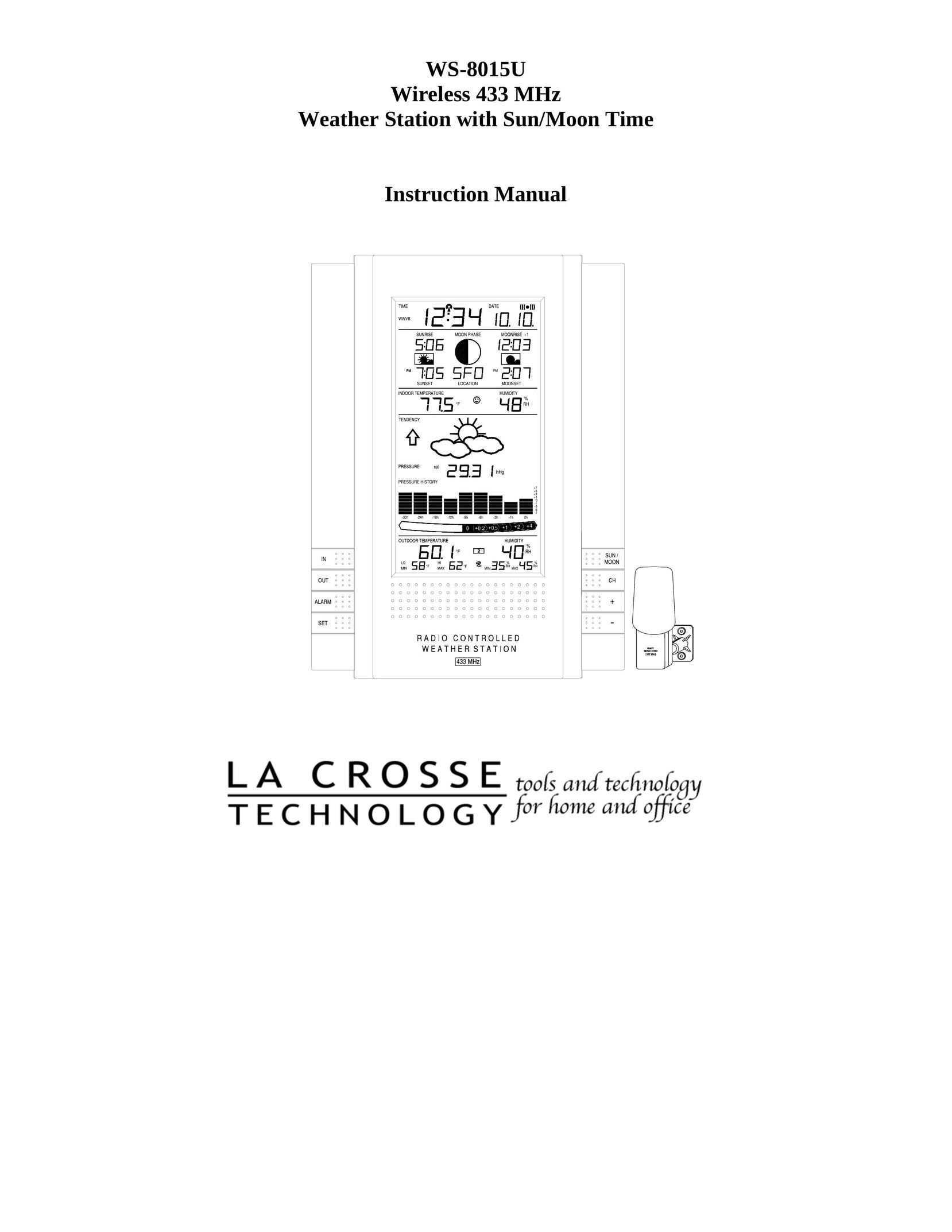 La Crosse Technology WS-8015U Carbon Monoxide Alarm User Manual