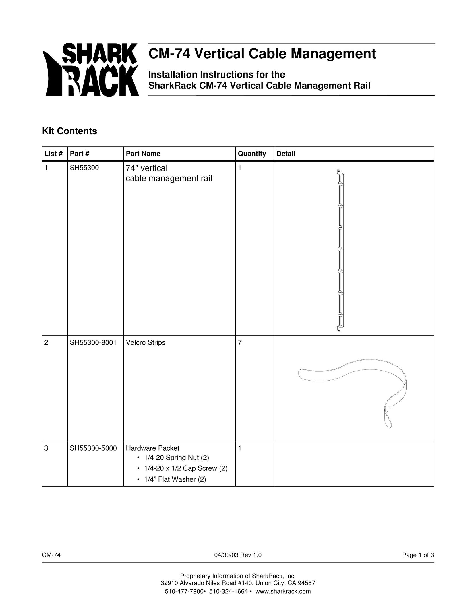 SharkRack CM-74 Carbon Monoxide Alarm User Manual