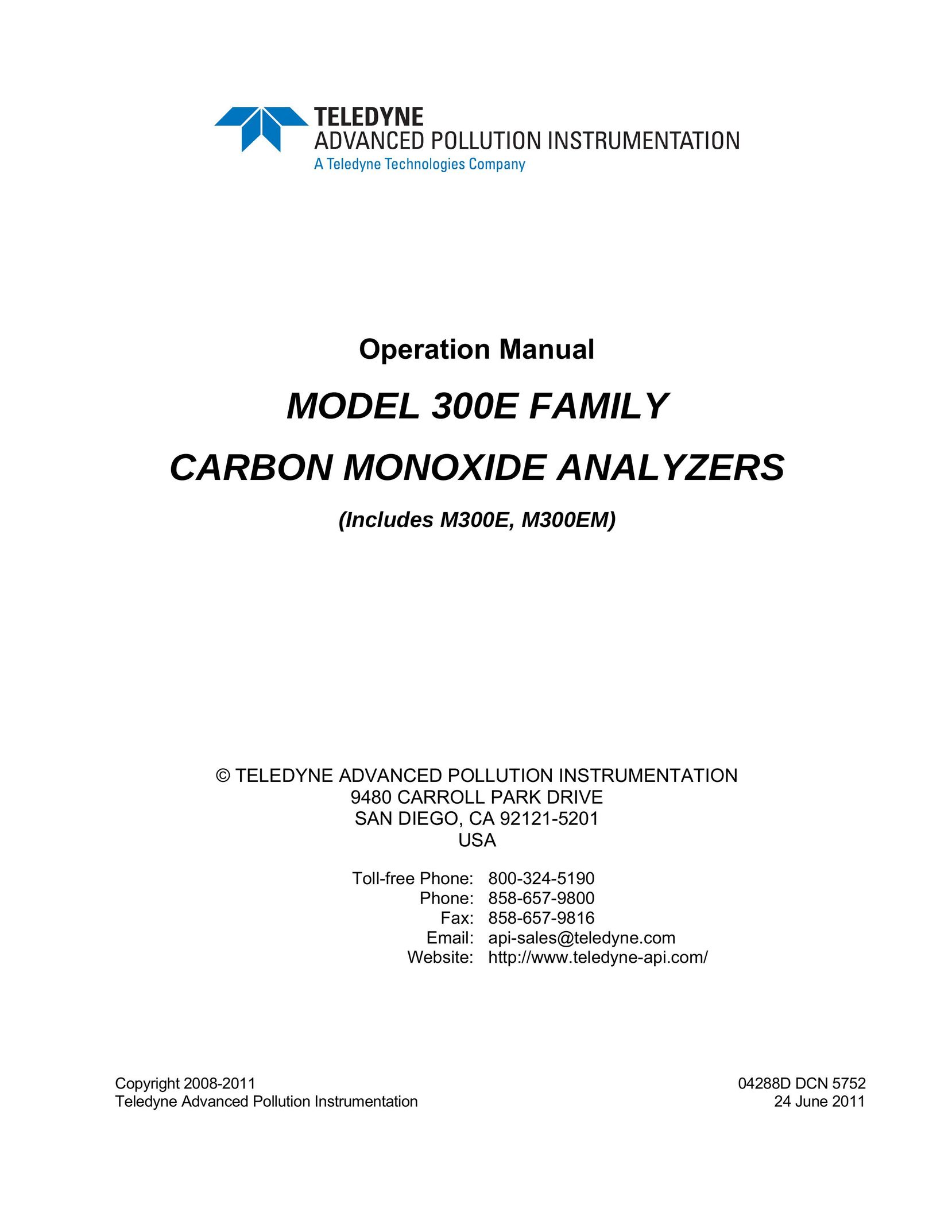 Teledyne M300E Carbon Monoxide Alarm User Manual