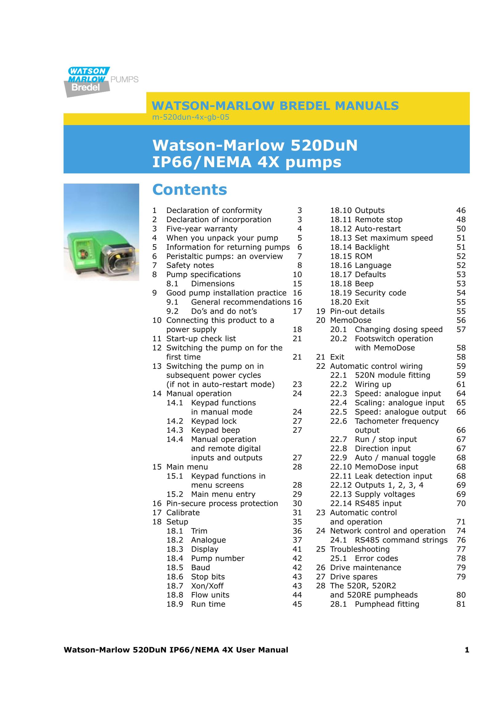 Watson & Sons 520DUN Carbon Monoxide Alarm User Manual