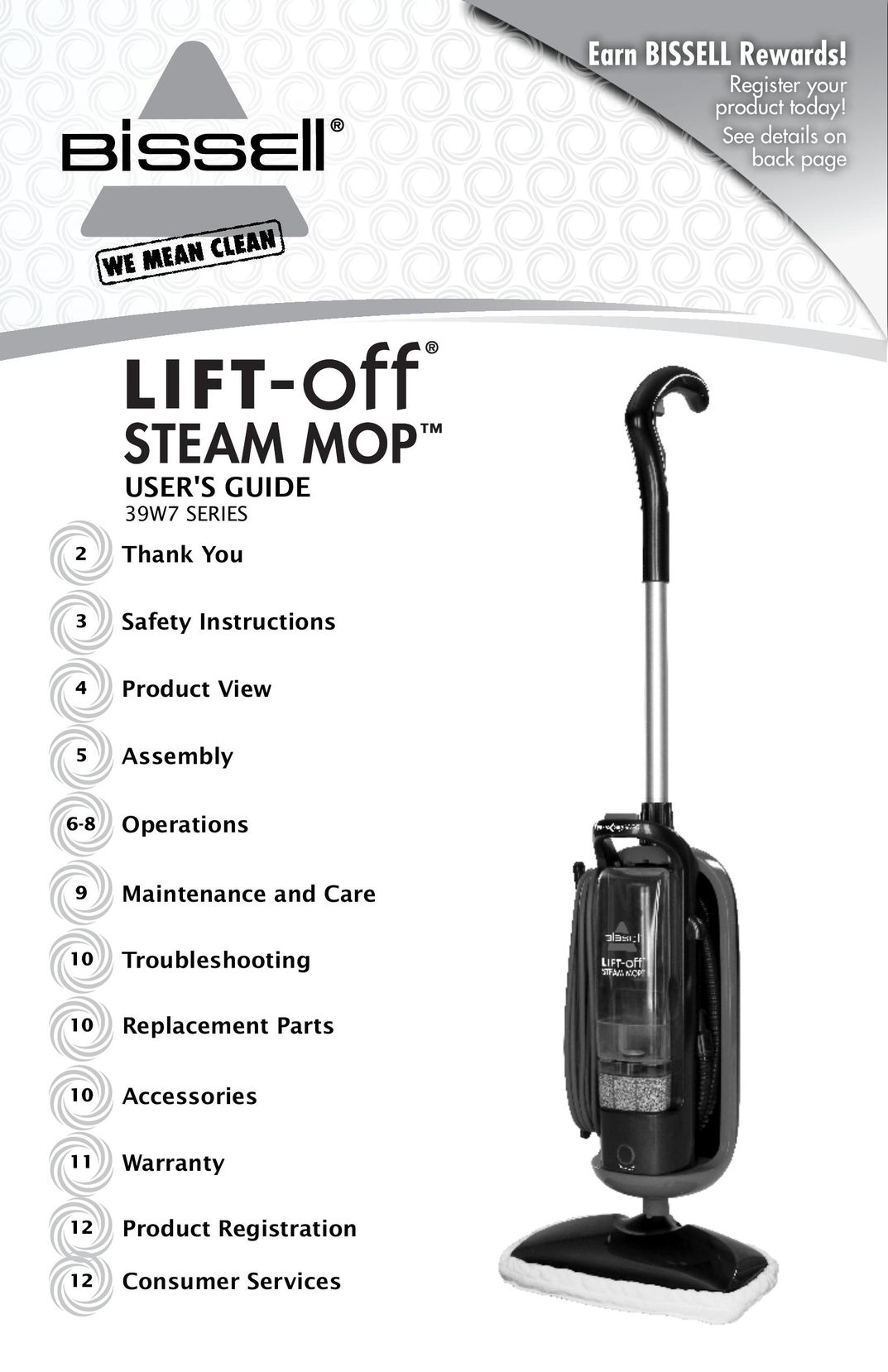 Bissell 39W7 Carpet Cleaner User Manual