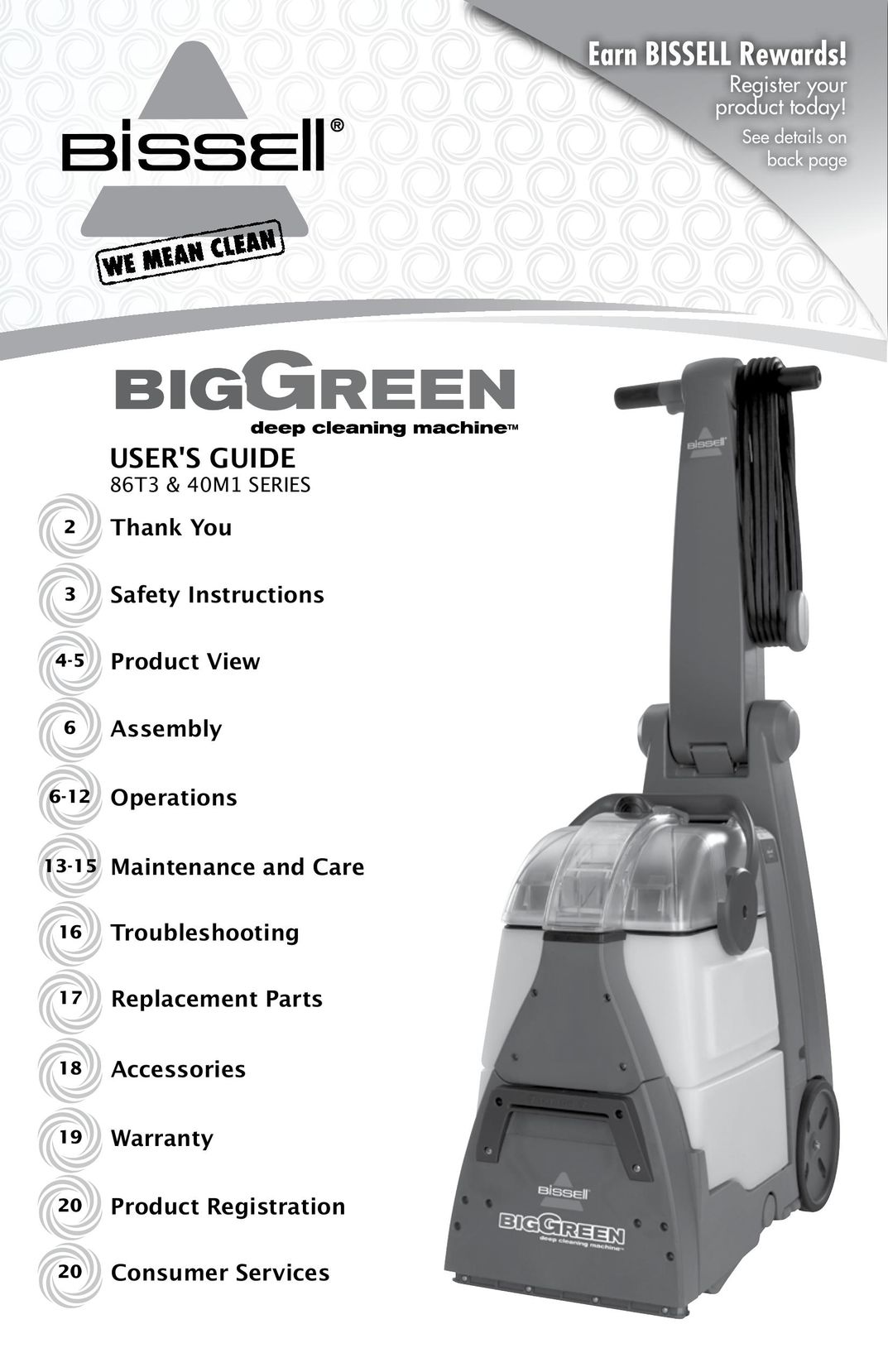Bissell 40M1 Carpet Cleaner User Manual