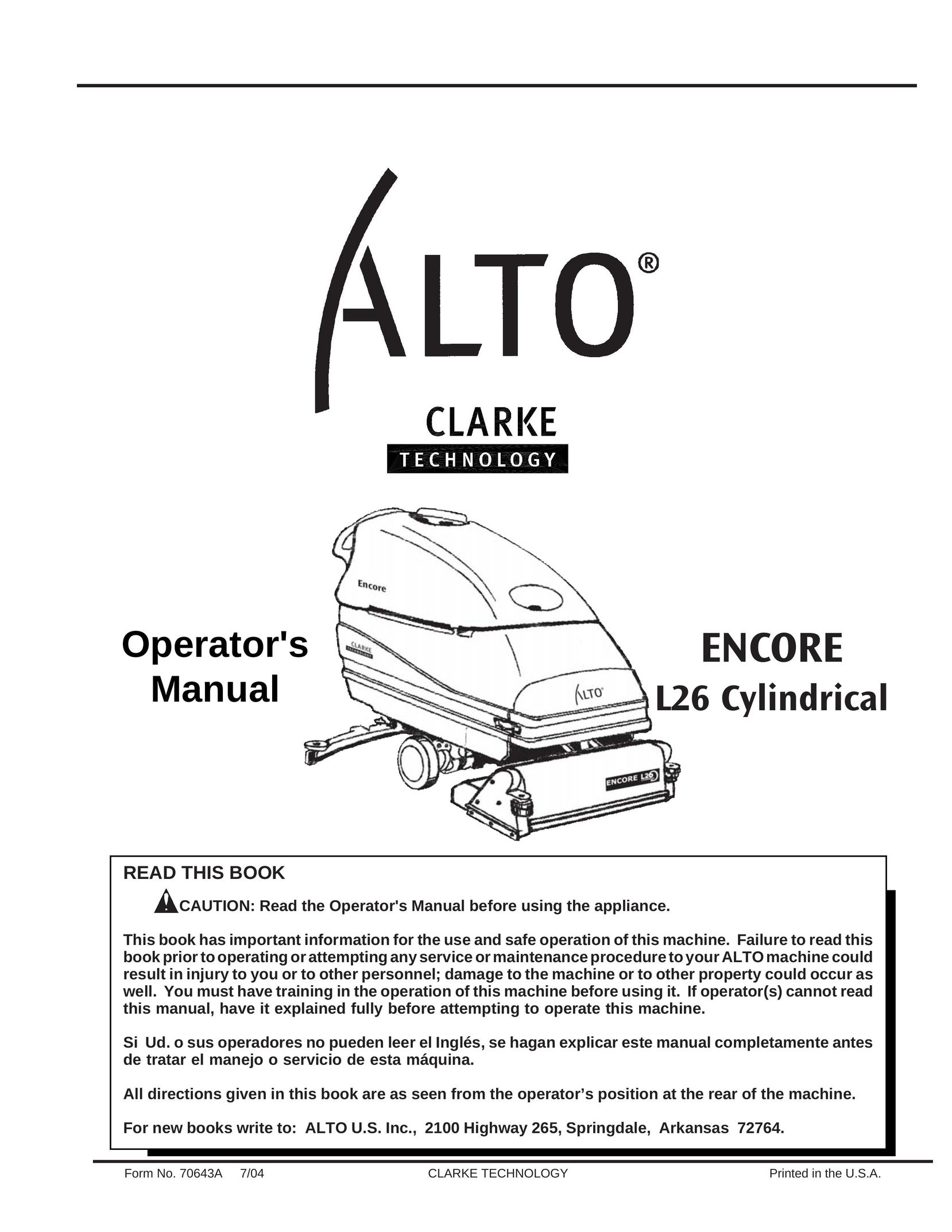 Clarke L26 Carpet Cleaner User Manual
