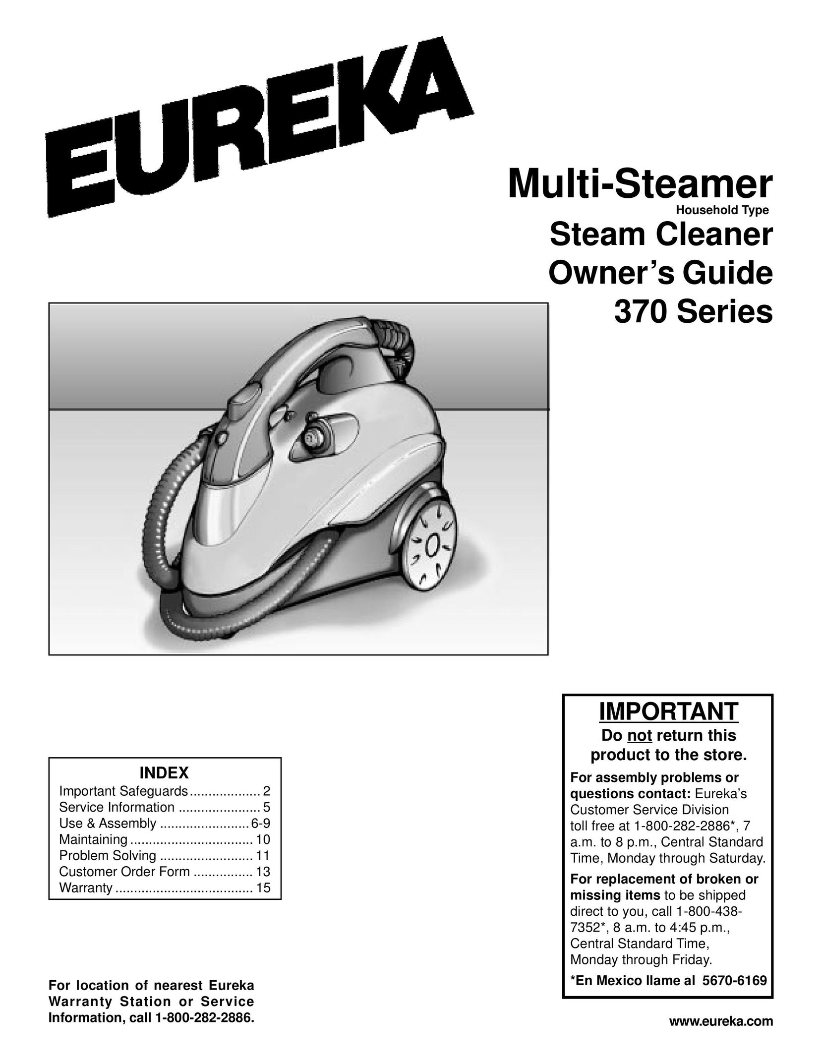 Eureka 370 Carpet Cleaner User Manual