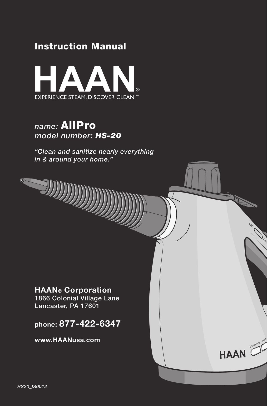 Haan HS-20 Carpet Cleaner User Manual