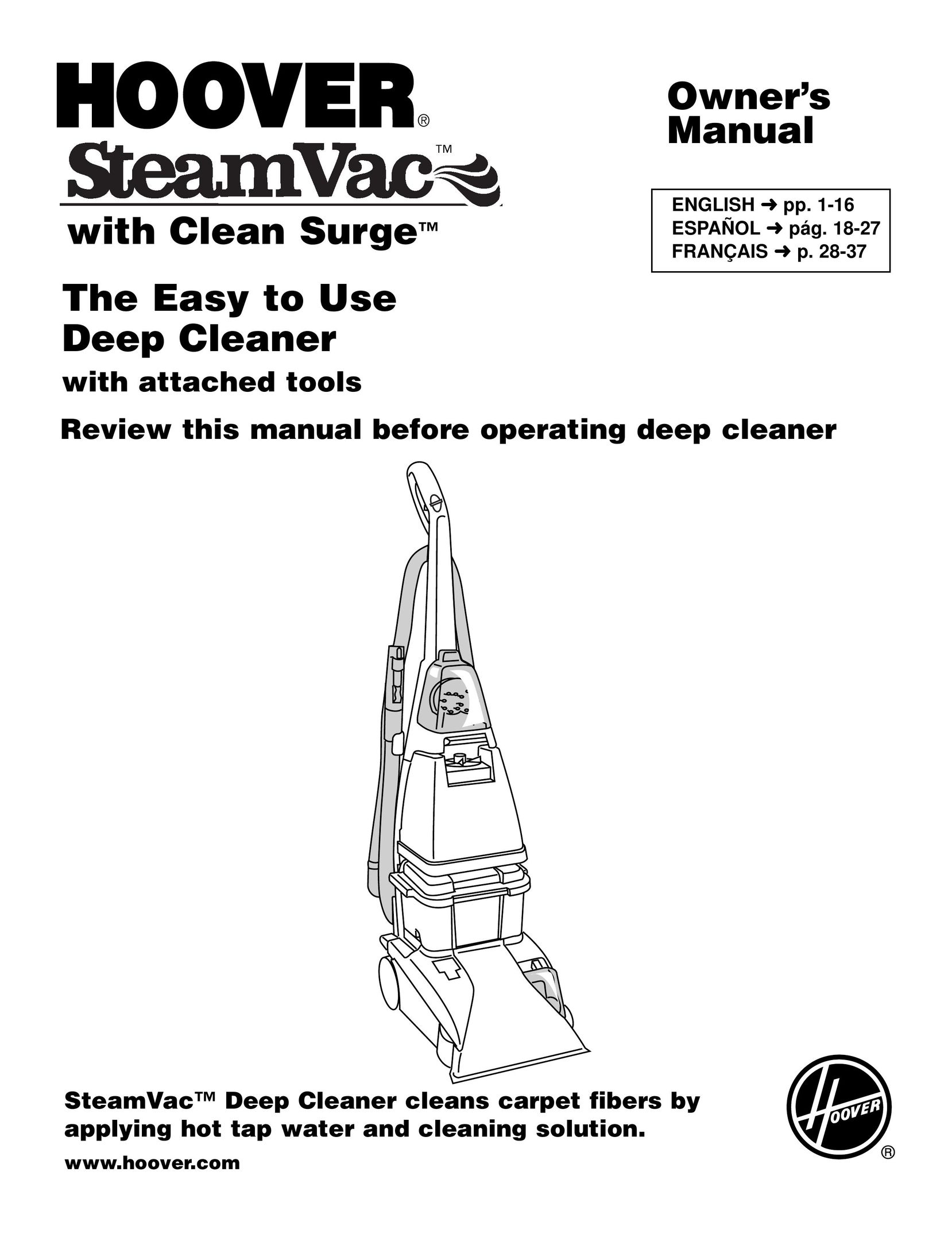 Hoover F5903-900 Carpet Cleaner User Manual