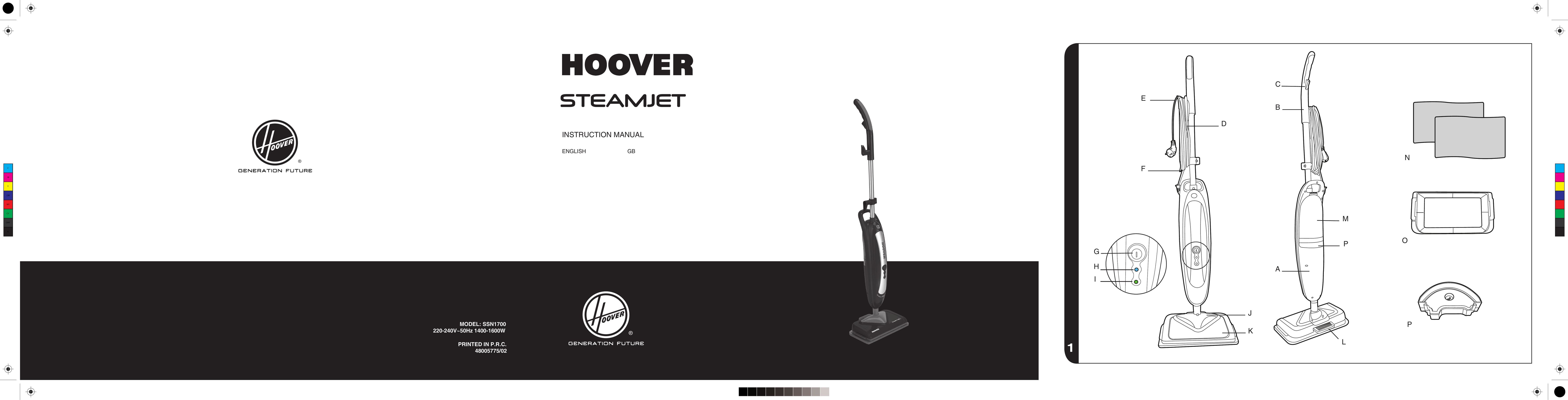 Hoover SSN1700 Carpet Cleaner User Manual