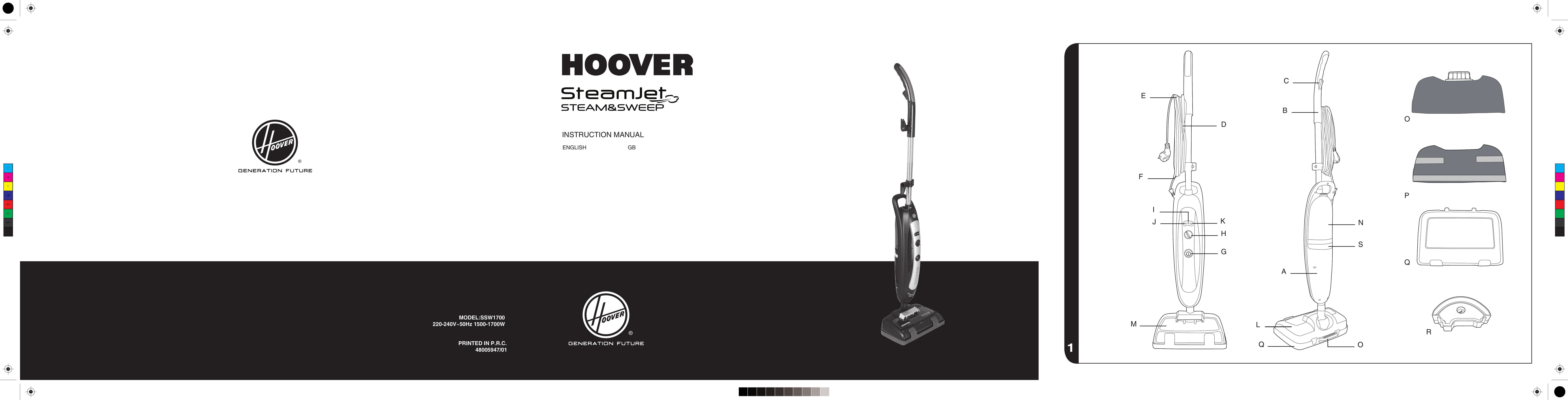 Hoover SSW1700 Carpet Cleaner User Manual