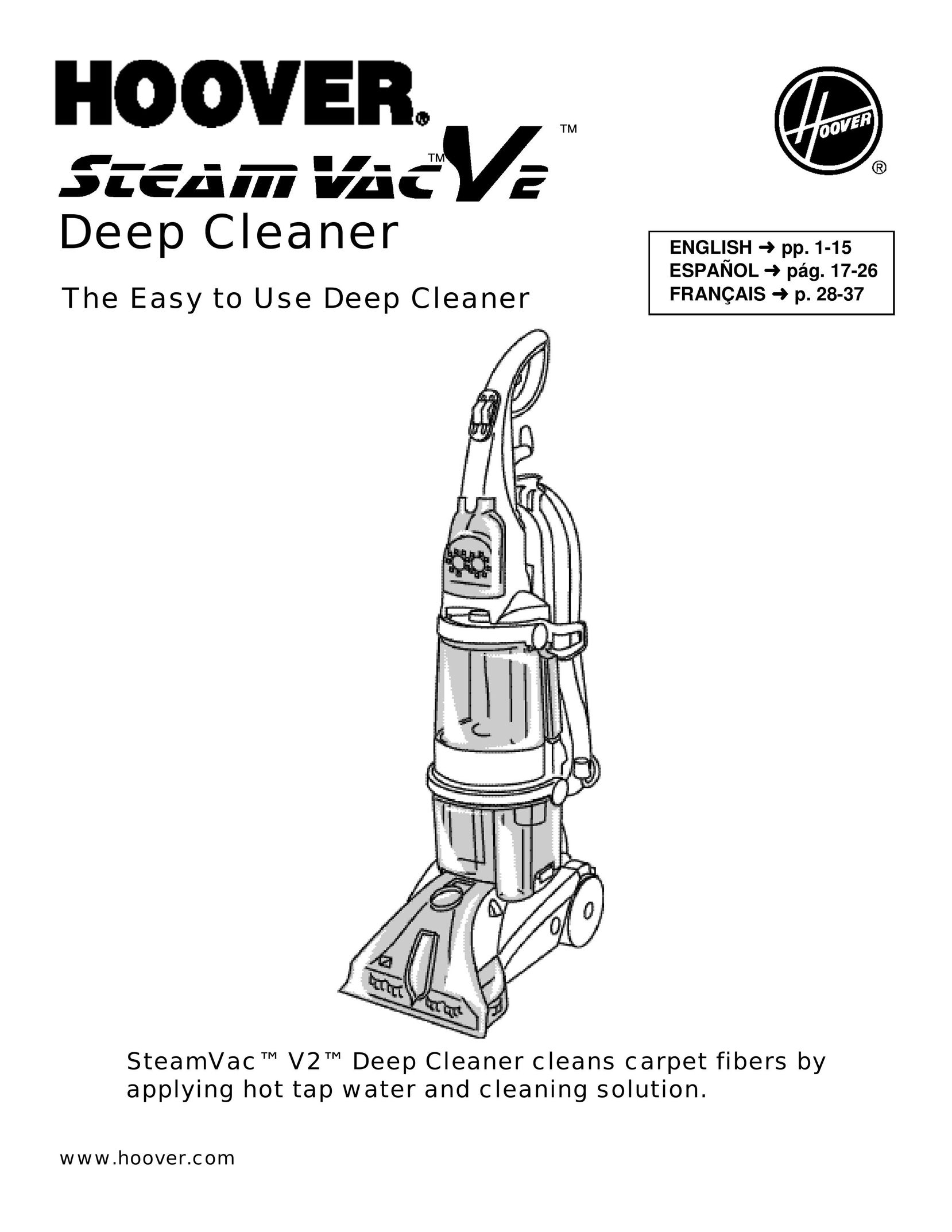 Hoover SteamVacTM V2TM Carpet Cleaner User Manual