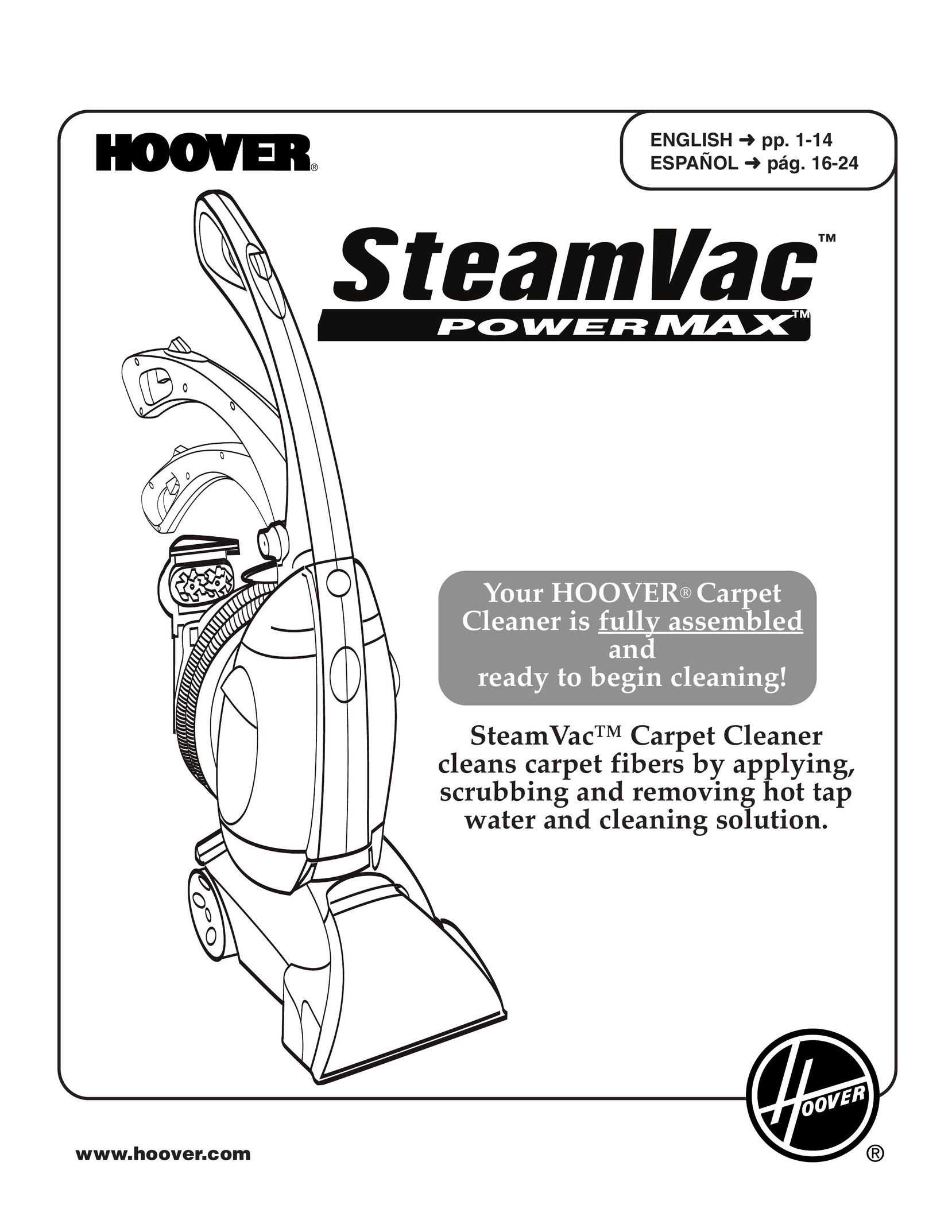 Hoover Y Series Carpet Cleaner User Manual
