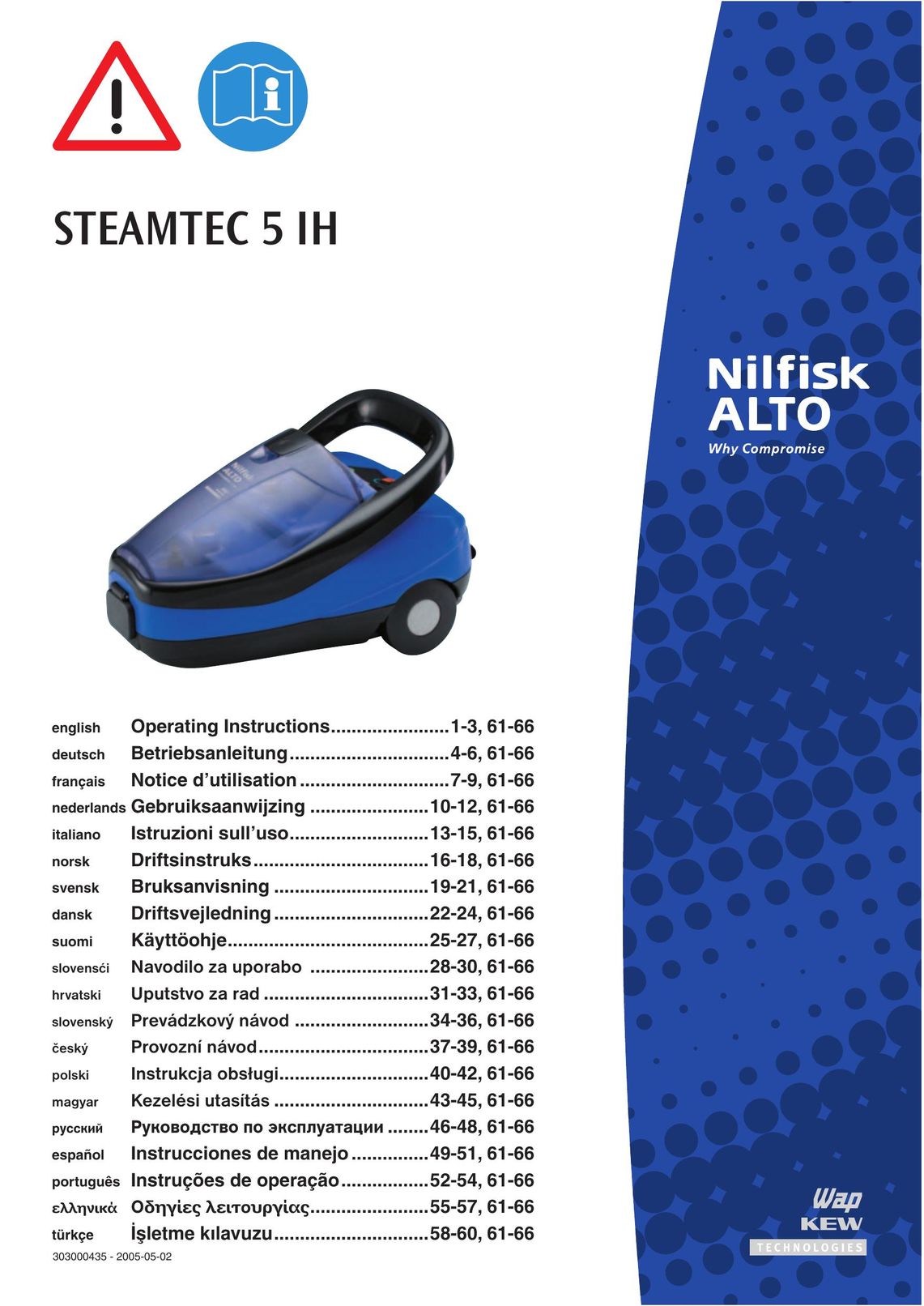 Nilfisk-ALTO STEAMTEC 5 IH Carpet Cleaner User Manual