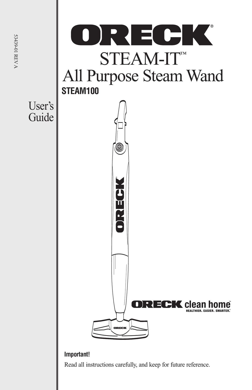 Oreck STEAM100 Carpet Cleaner User Manual
