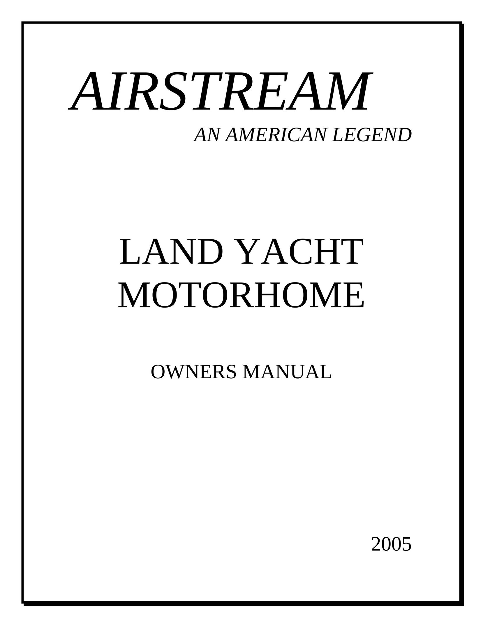 Airstream LAND YACHT MOTORHOME Dehumidifier User Manual