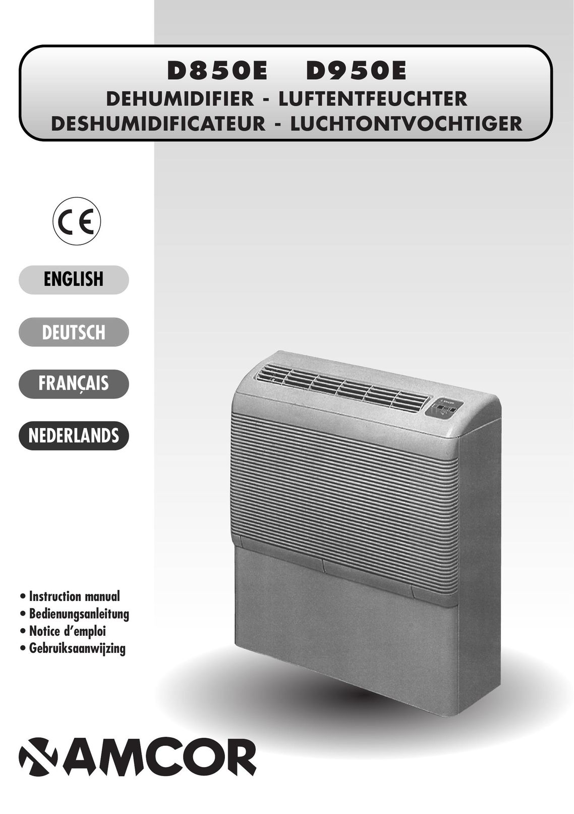 Amcor D850E Dehumidifier User Manual