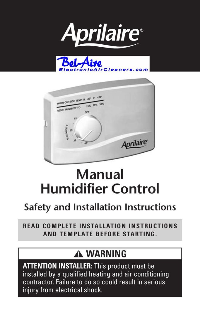 Aprilaire 4655 Dehumidifier User Manual