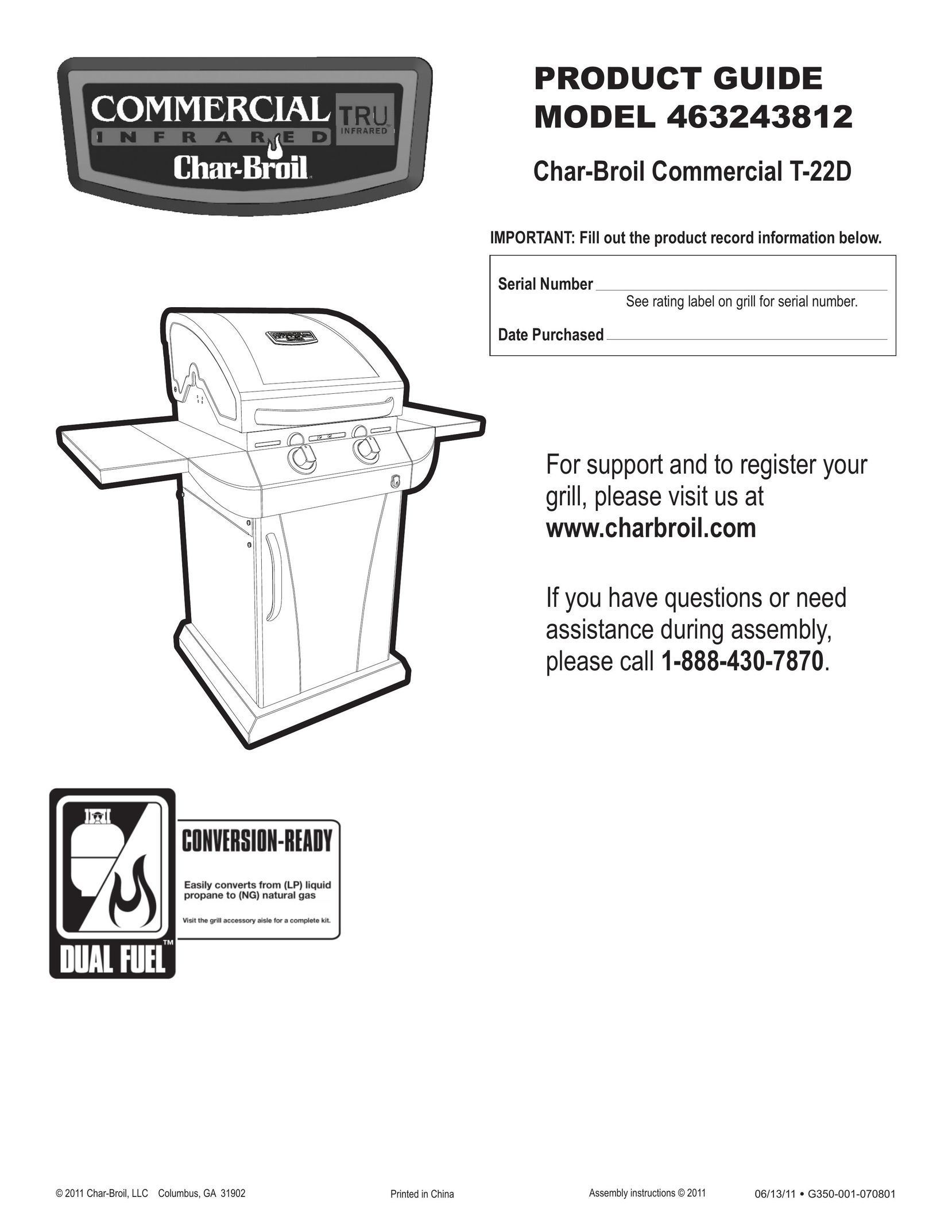 Char-Broil 463243812 Dehumidifier User Manual
