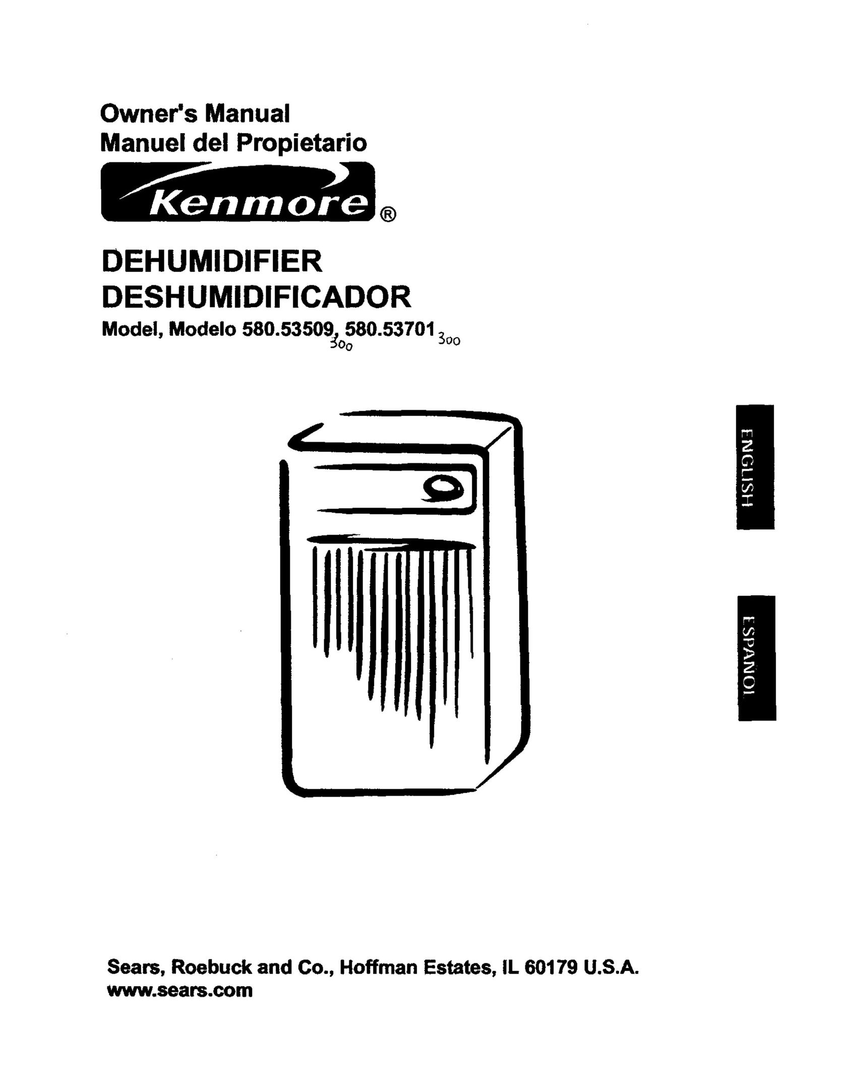 Kenmore 580.53701 Dehumidifier User Manual