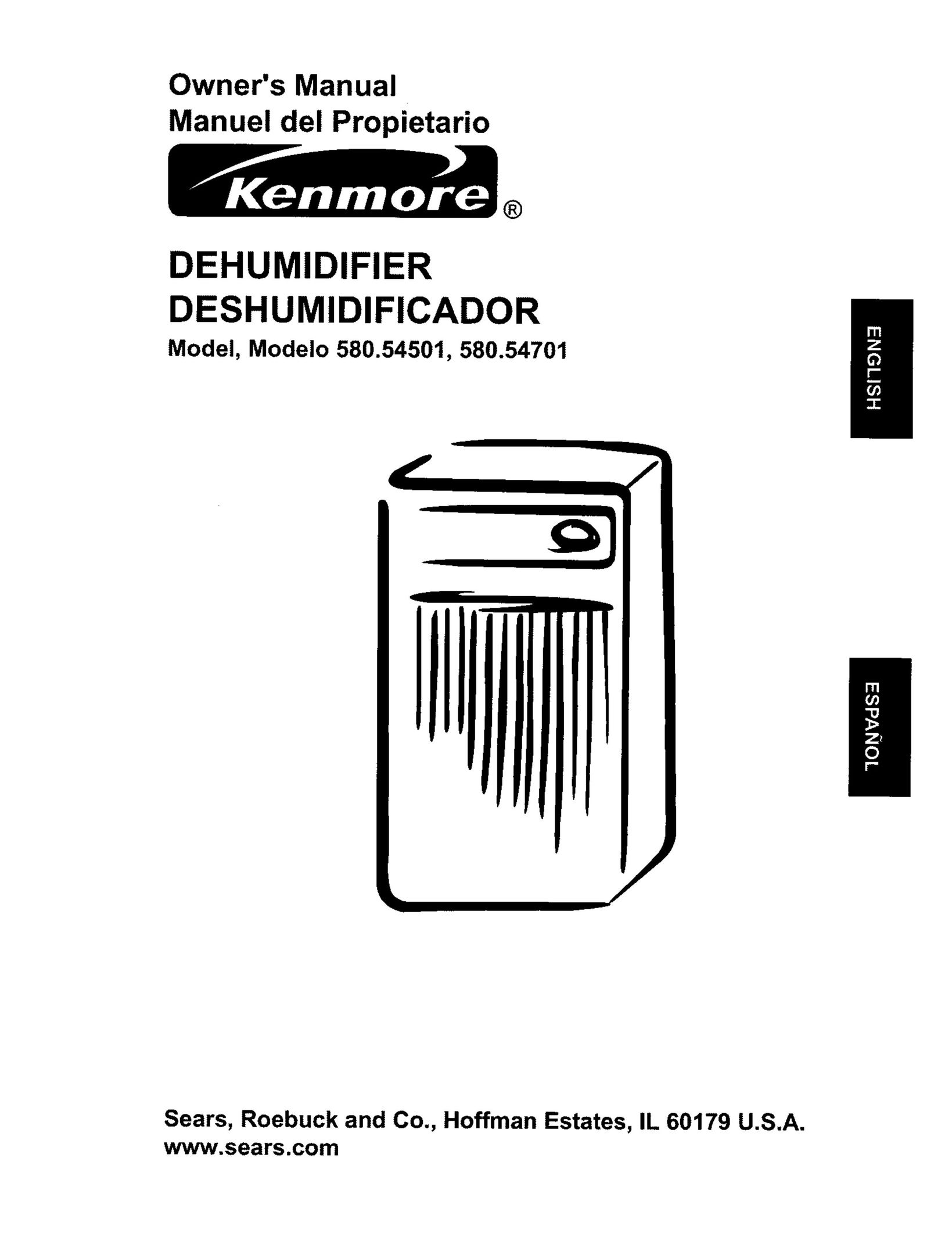 Kenmore 580.54701 Dehumidifier User Manual