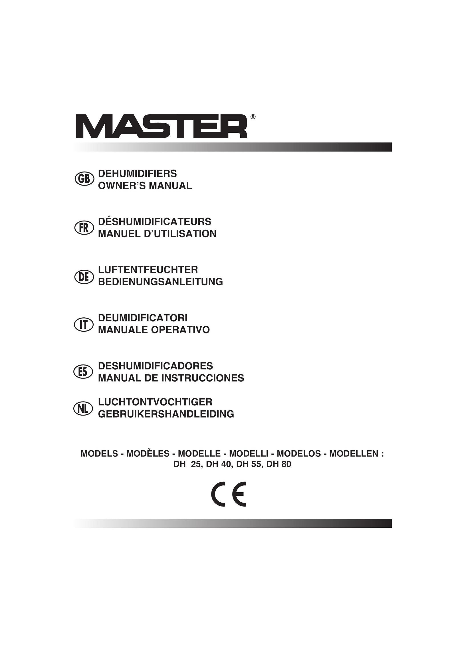 Master Lock DH 25 Dehumidifier User Manual