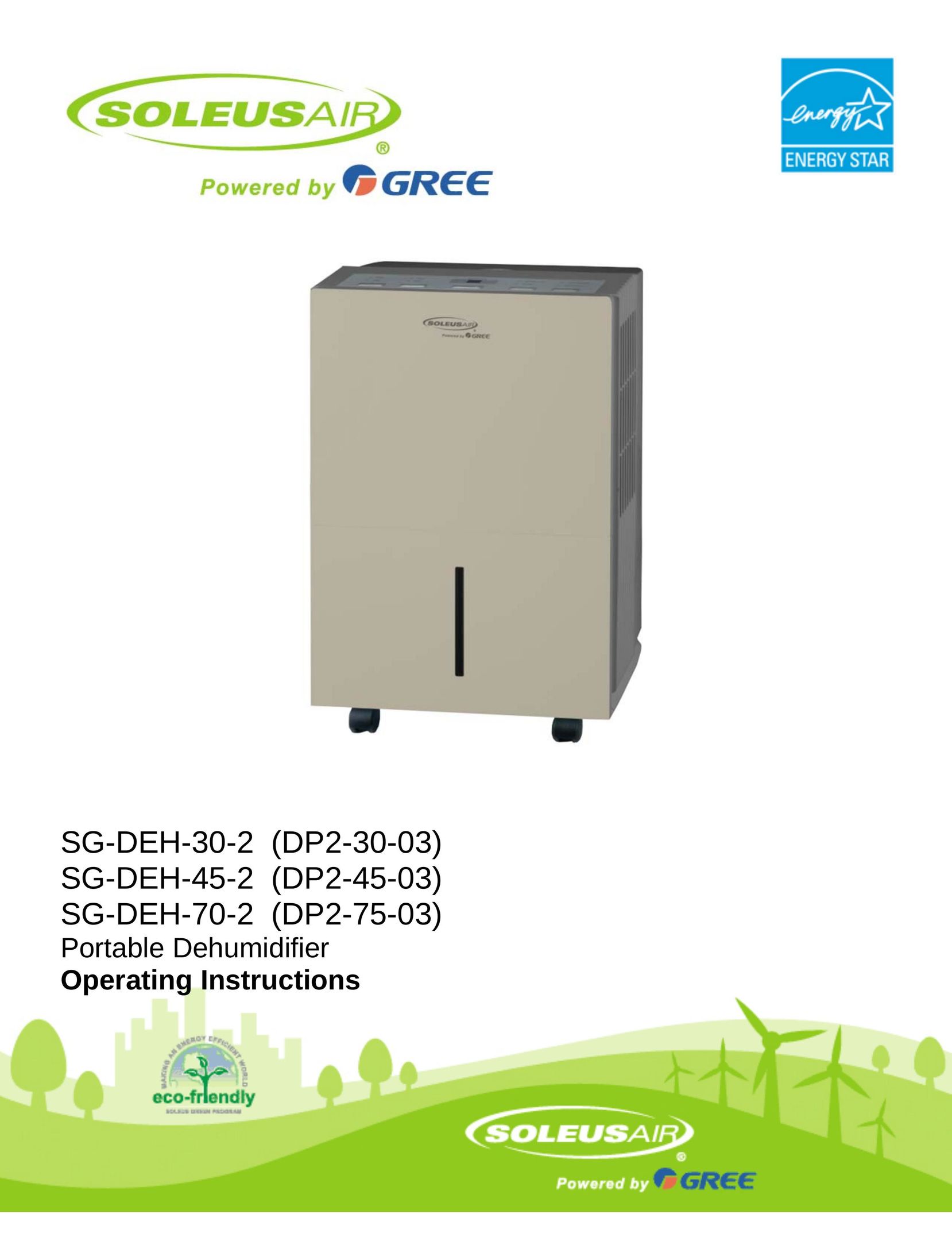 Soleus Air SG-DEH-30-2 (DP2-30-03) Dehumidifier User Manual