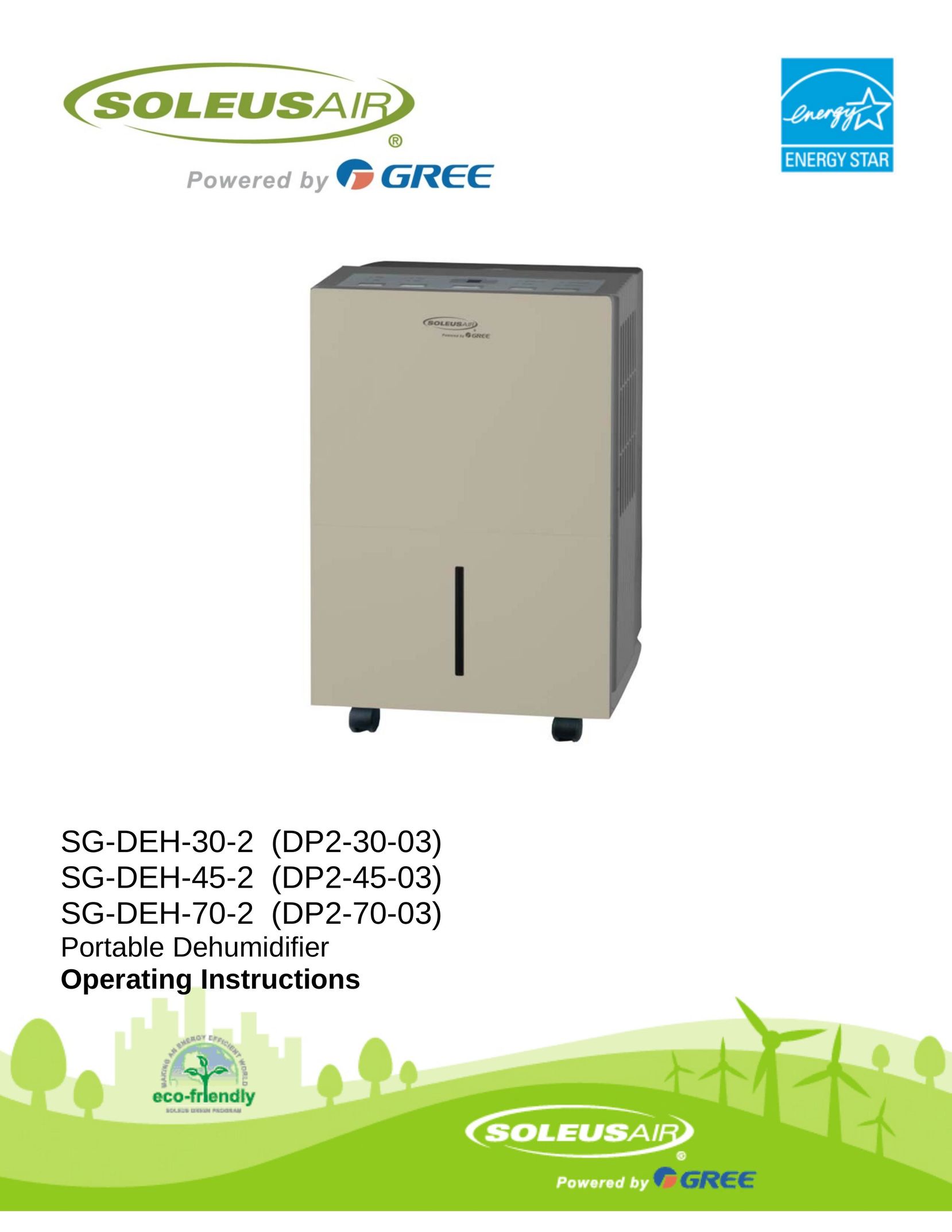 Soleus Air SG-DEH-70-2 (DP2-70-03) Dehumidifier User Manual