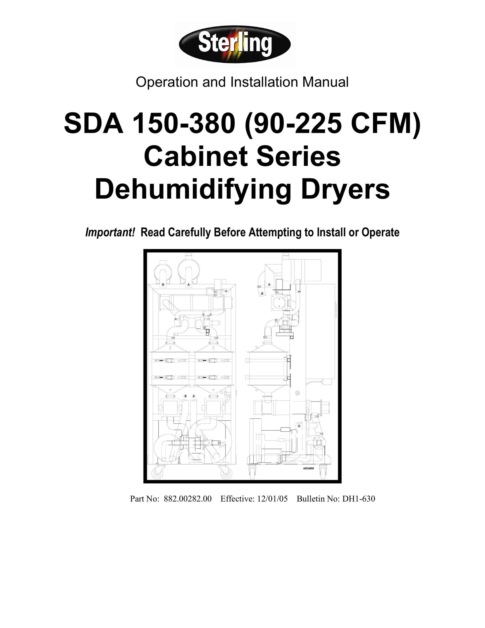 Sterling 90-225 CFM Dehumidifier User Manual