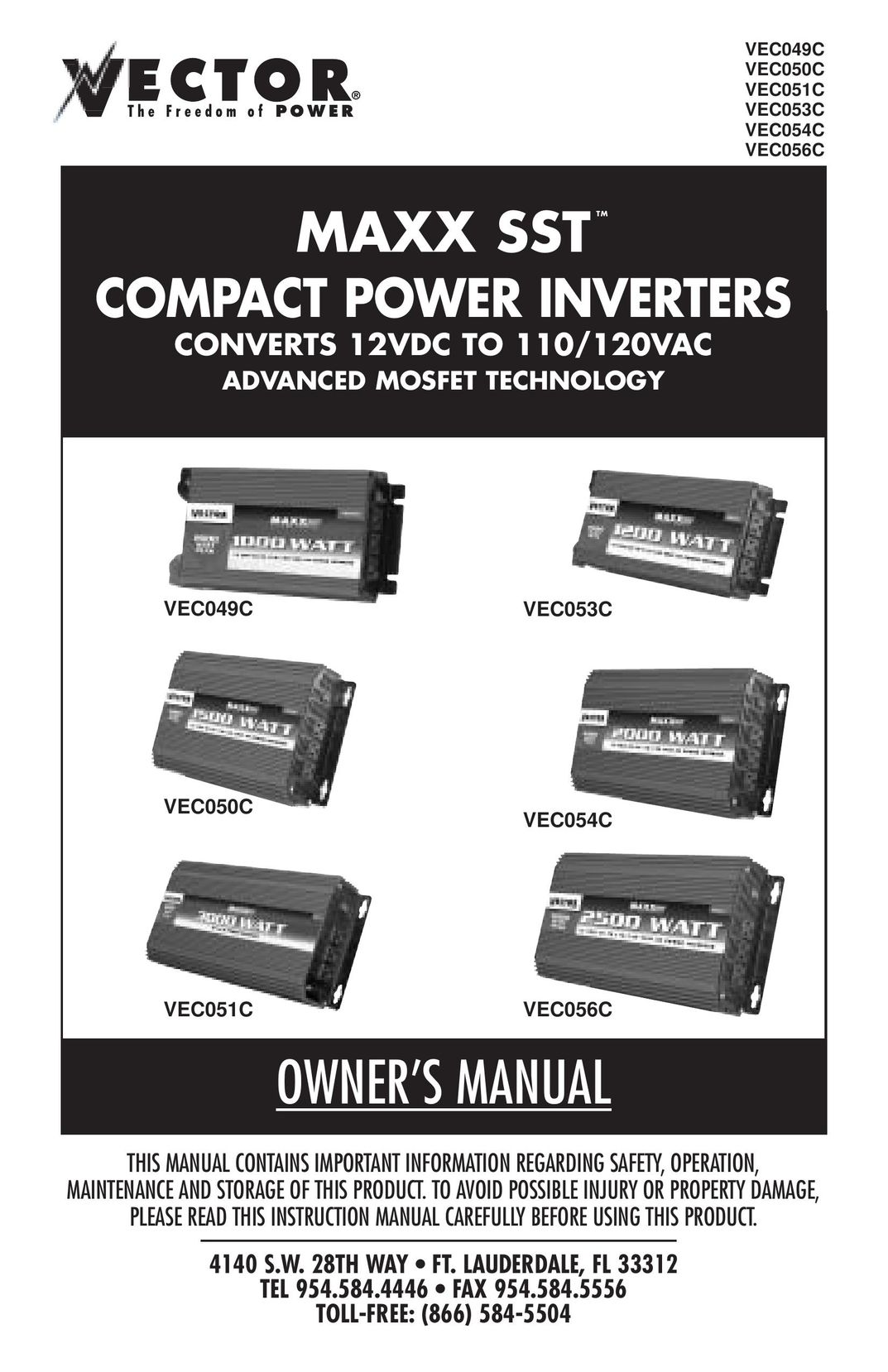 Vector VEC049C Dehumidifier User Manual