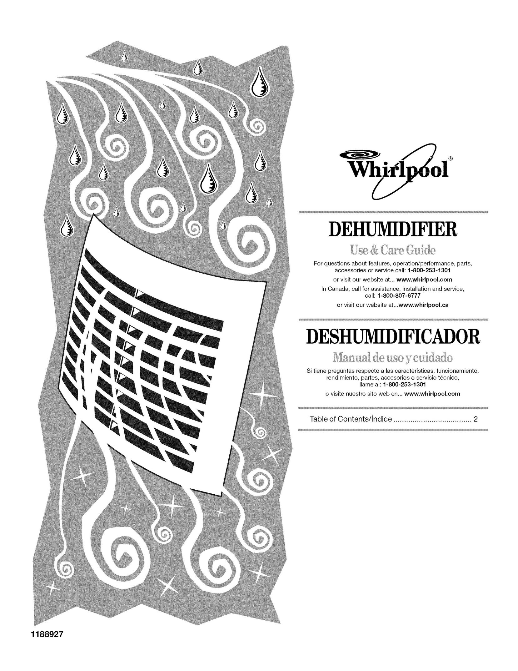 Whirlpool AD25B Dehumidifier User Manual