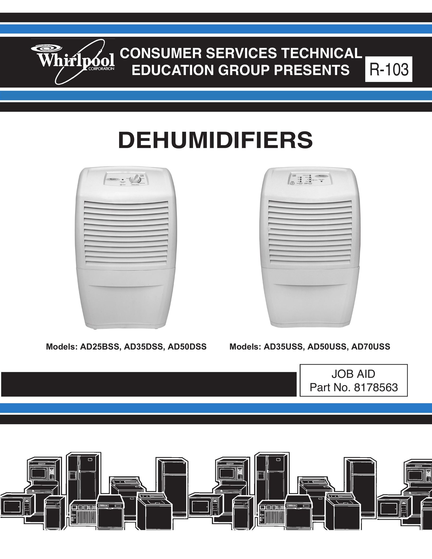 Whirlpool AD25BSS Dehumidifier User Manual