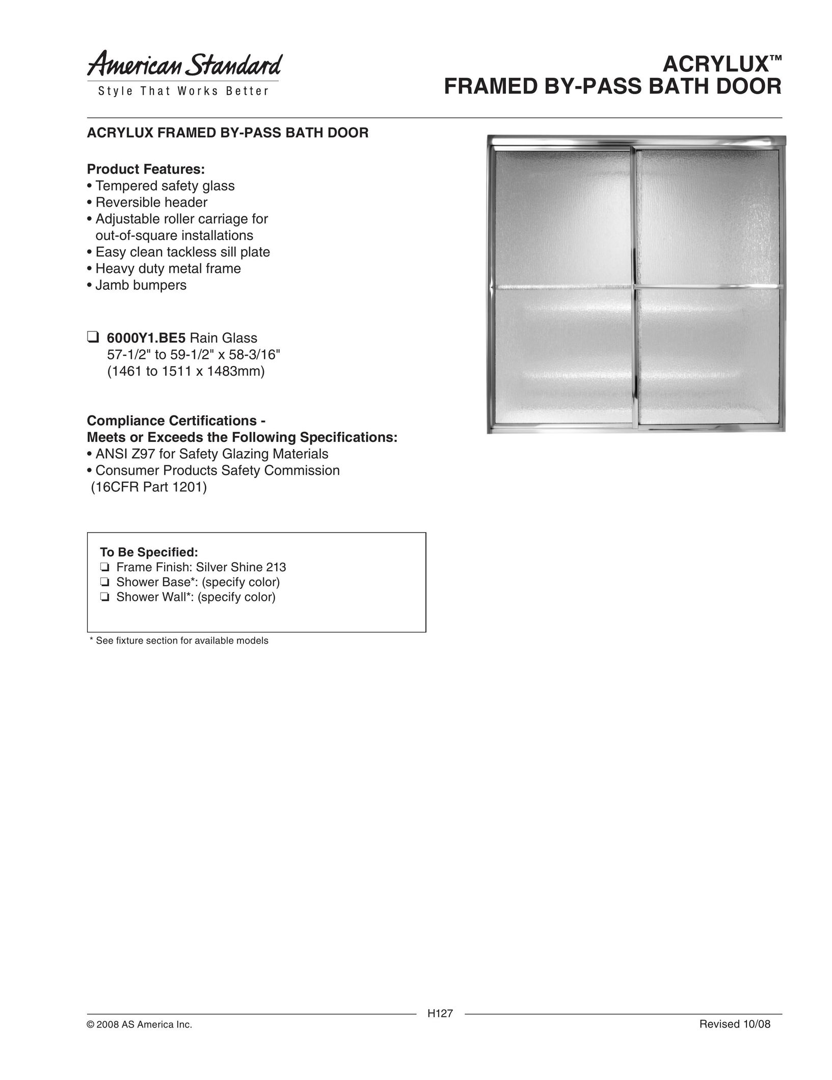 American Standard 6000Y1.BE5 Door User Manual