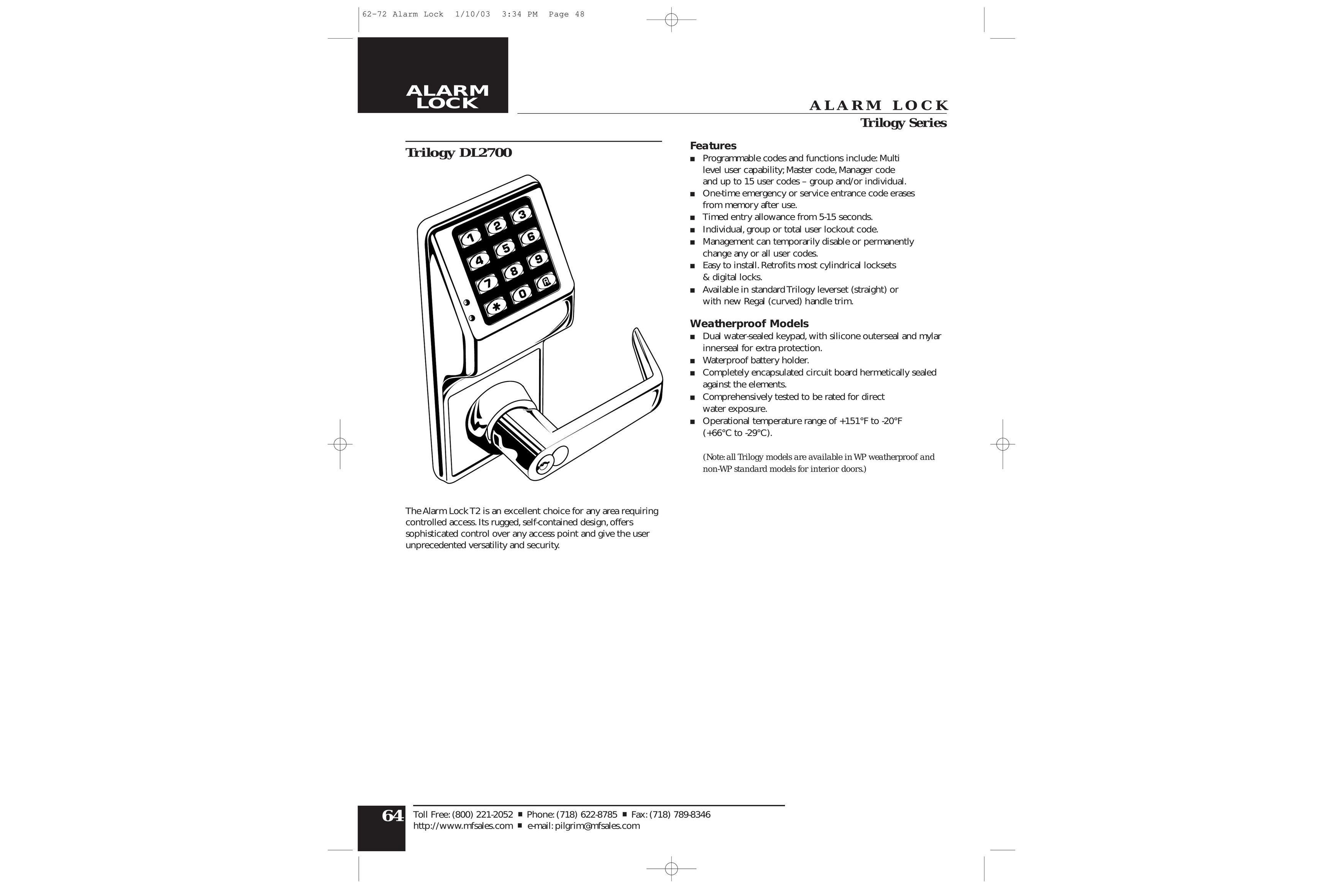 Assa DL2700 Door User Manual