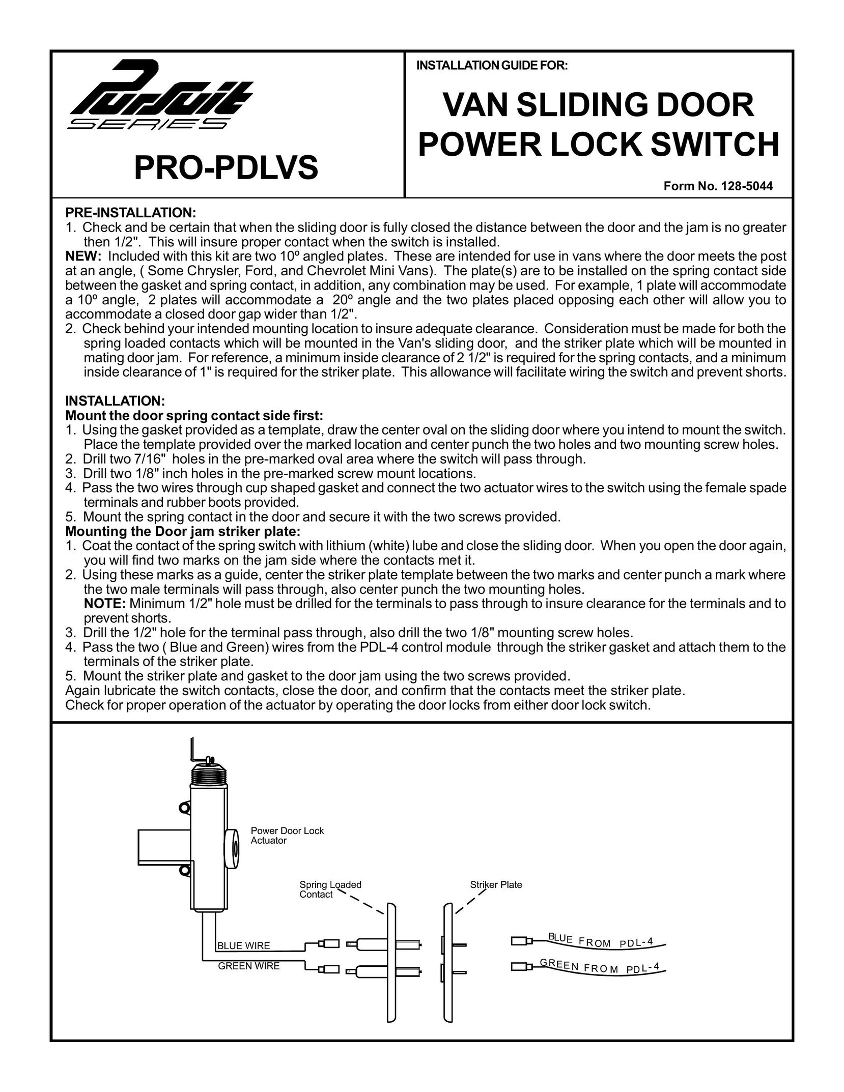 Audiovox PRO-PDLVS Door User Manual