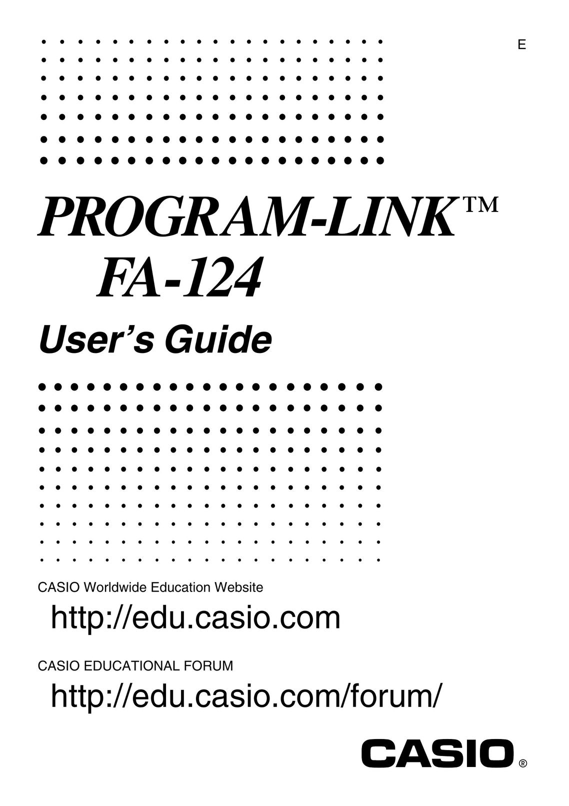 Casio FA-124 Door User Manual
