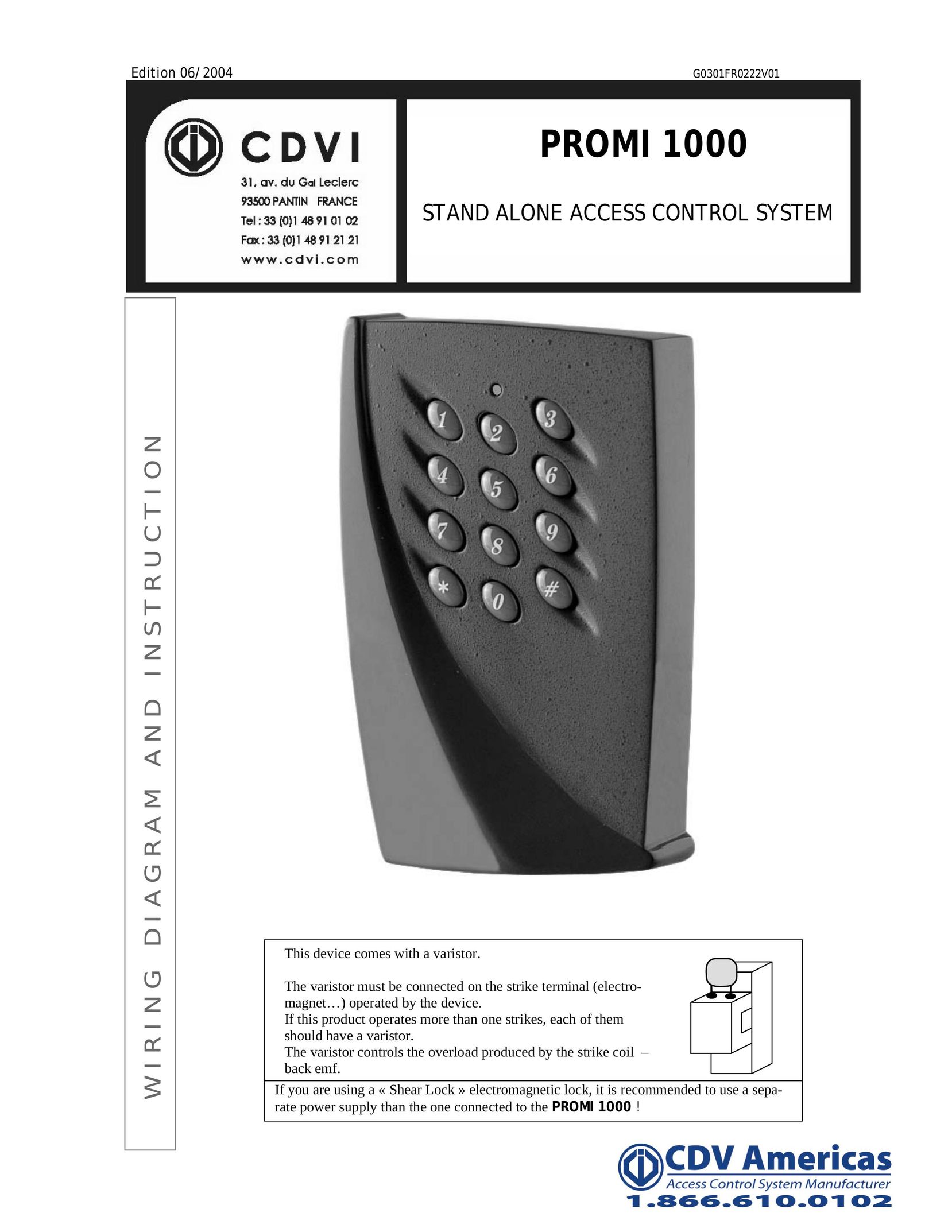 CDV Software PROMI 1000 Door User Manual