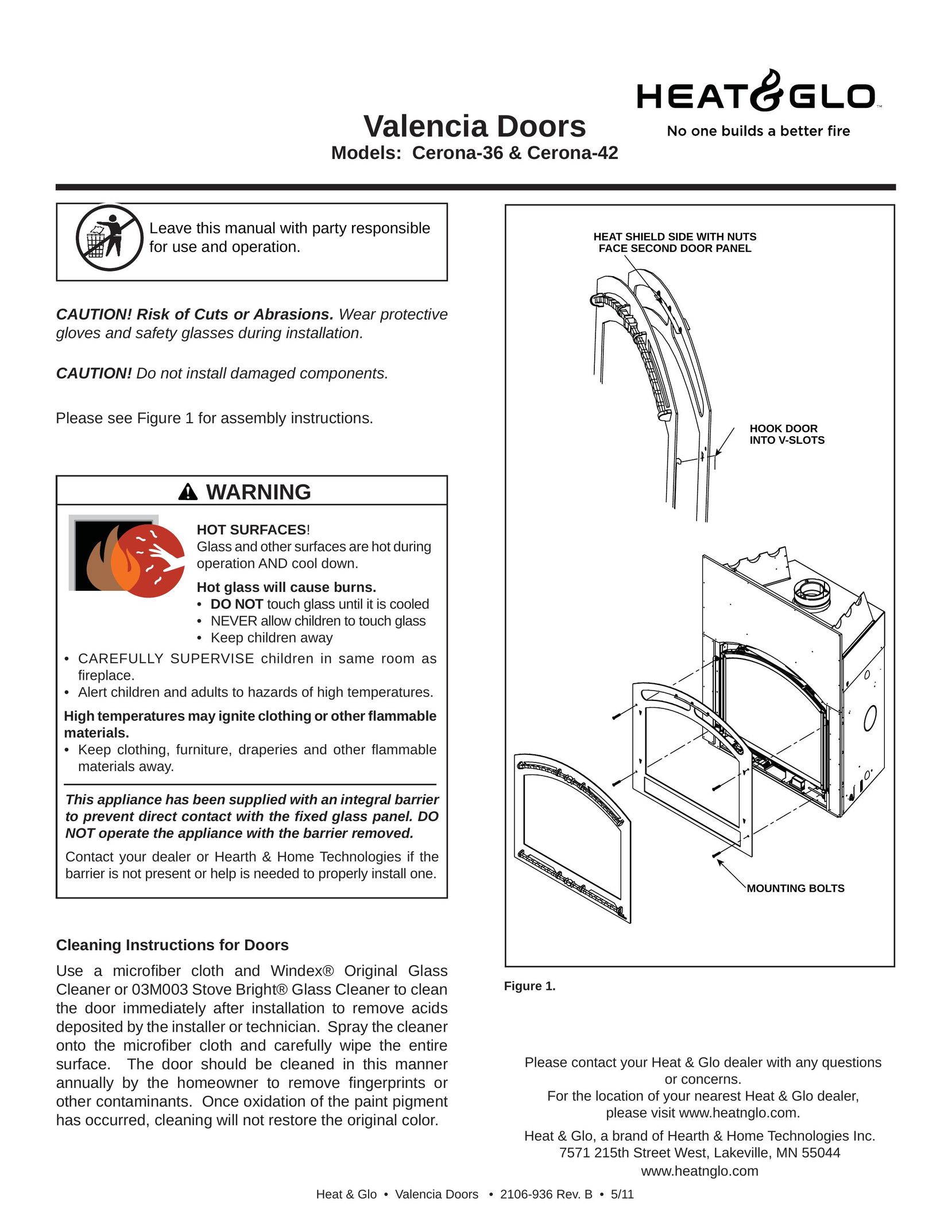 Heat & Glo LifeStyle CERONA-36 Door User Manual