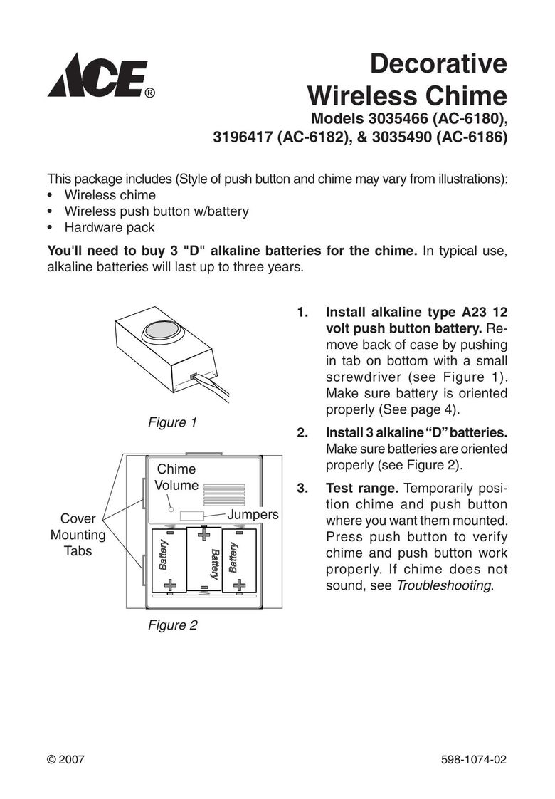 Heath Zenith 3035490 (AC-6186) Door User Manual