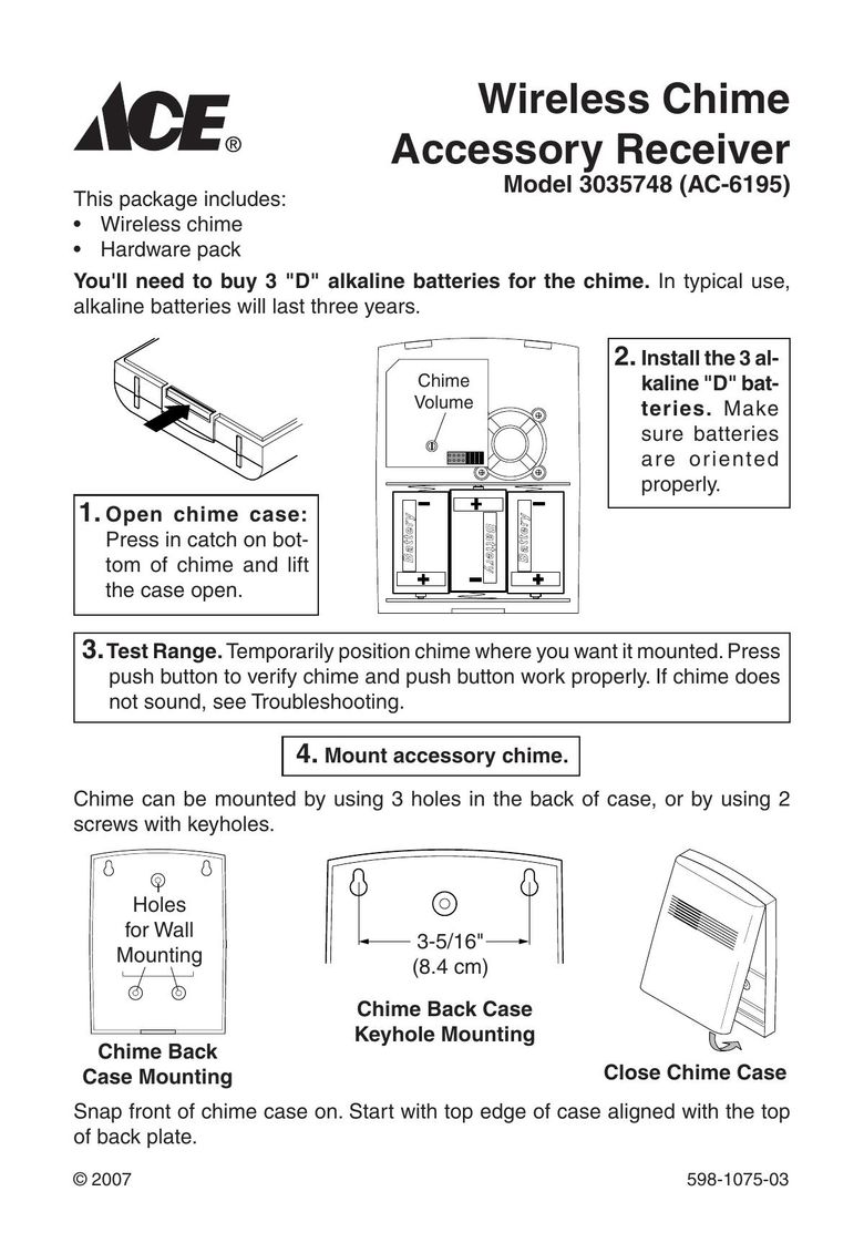 Heath Zenith 3035748 (AC-6195) Door User Manual