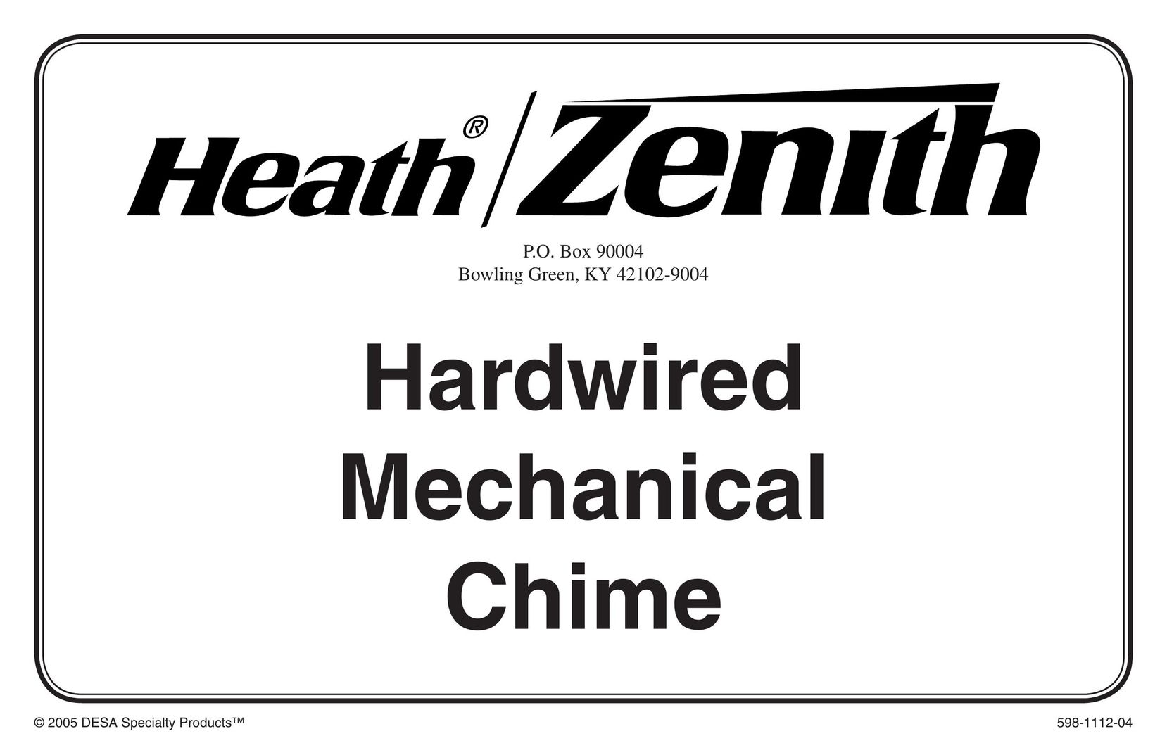 Heath Zenith 598-1112-04 Door User Manual