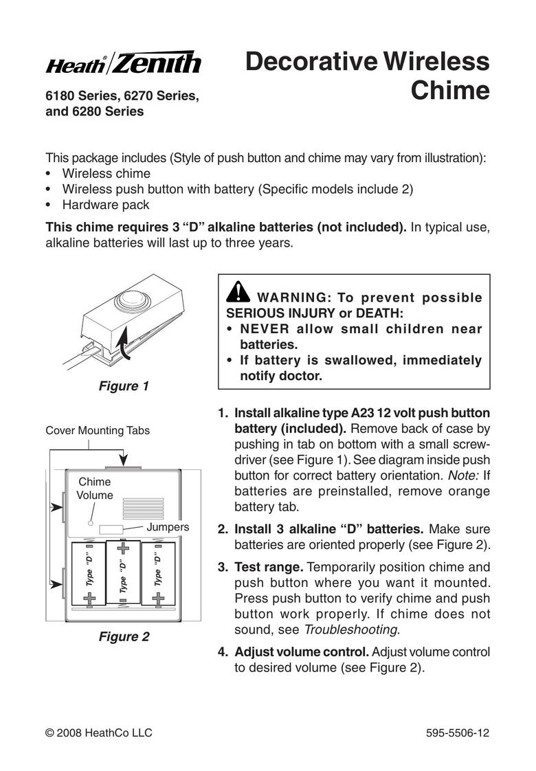 Heath Zenith 6280 Series Door User Manual