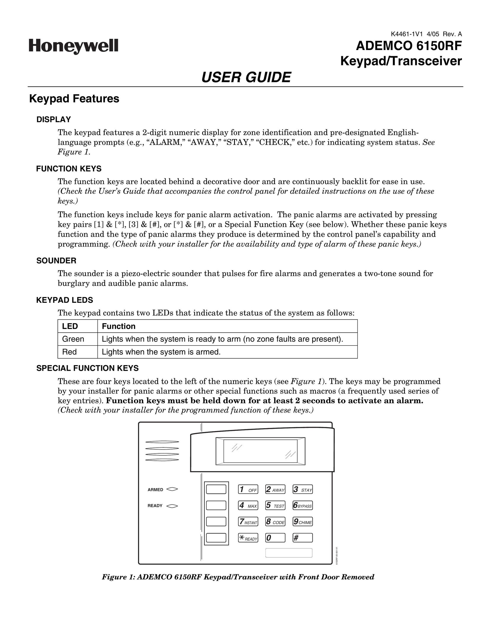 Honeywell 6150RF Door User Manual