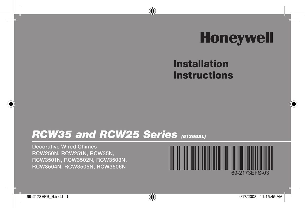 Honeywell RCW25 Door User Manual